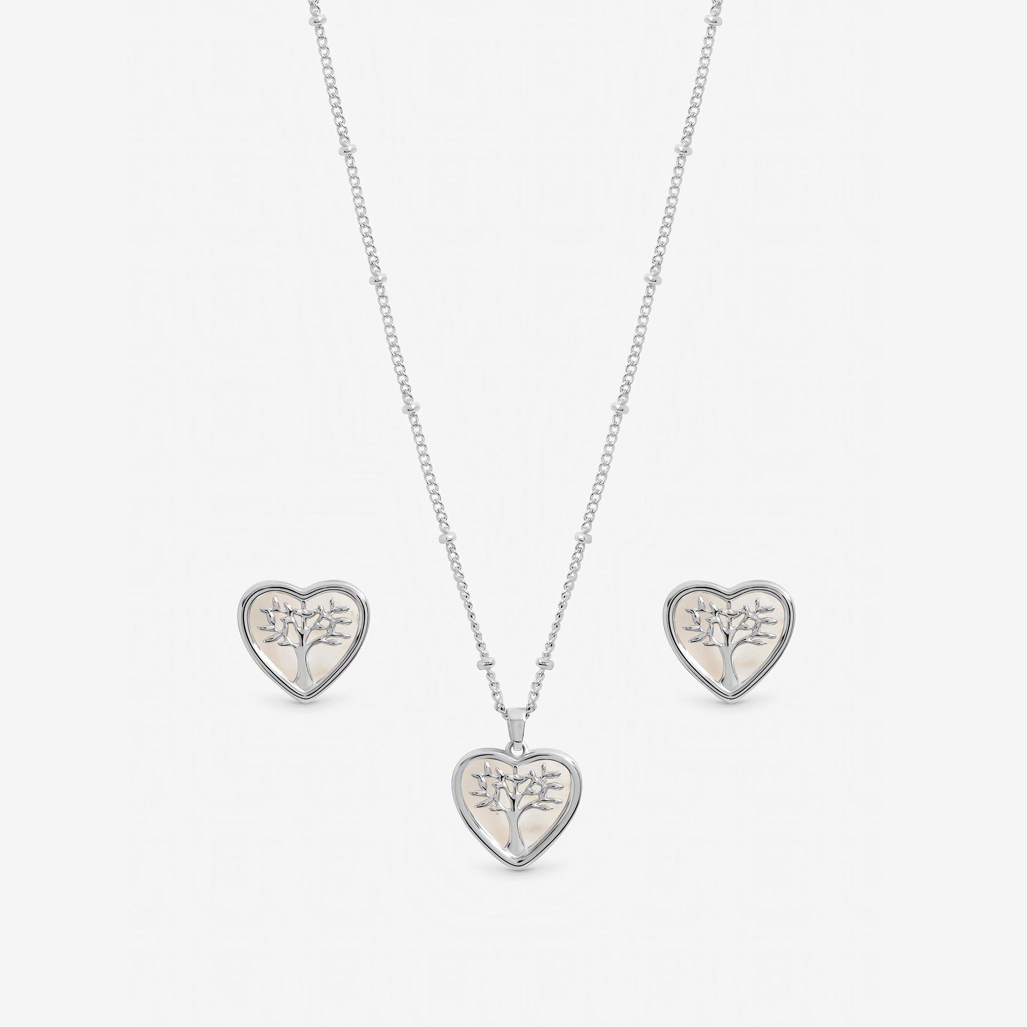 Silver - Inicio - Sterling Silver Plated Tree Of Love Set - Gift Box - 2