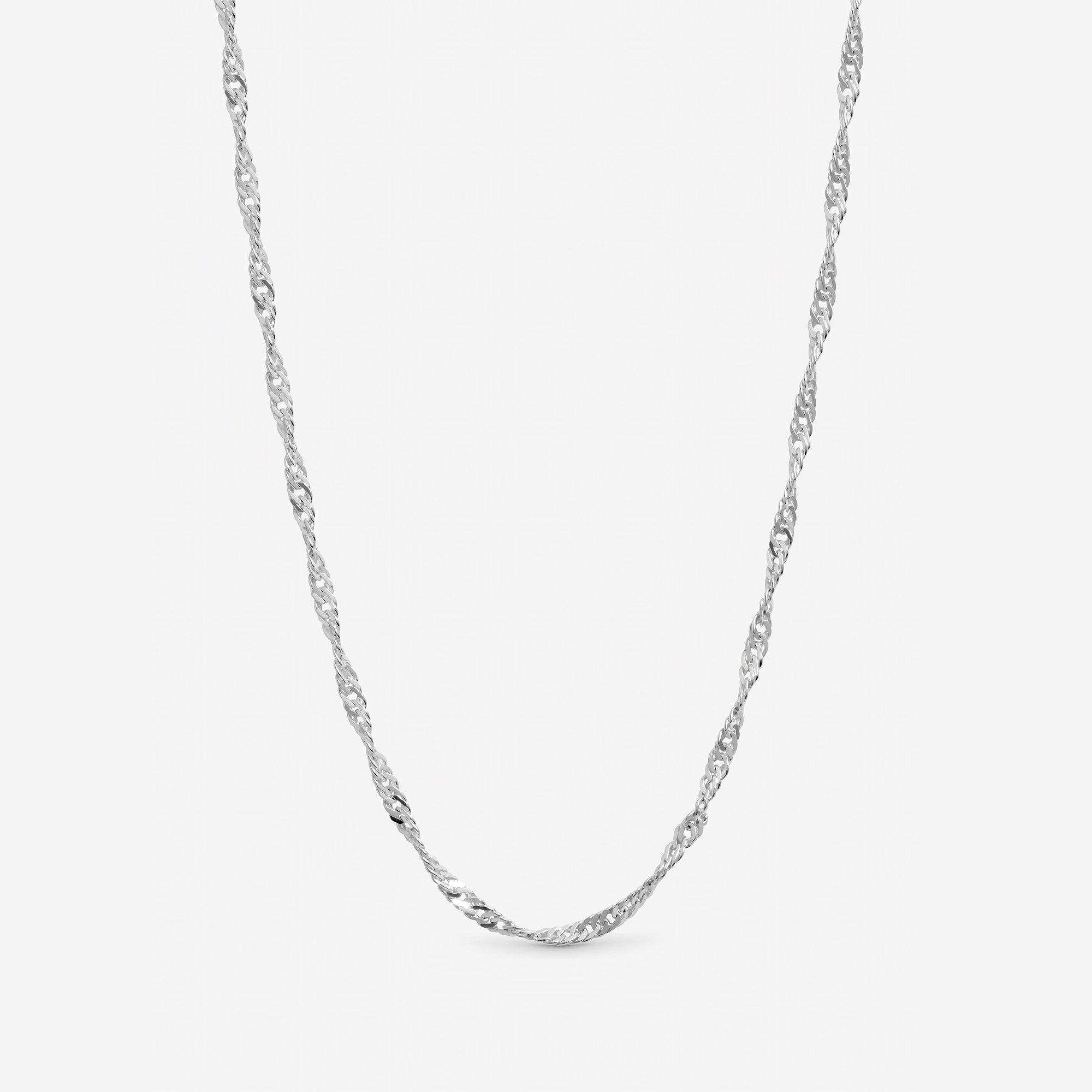 Silver - Inicio - Sterling Silver Plated Twist Necklace - Gift Pouch - 1