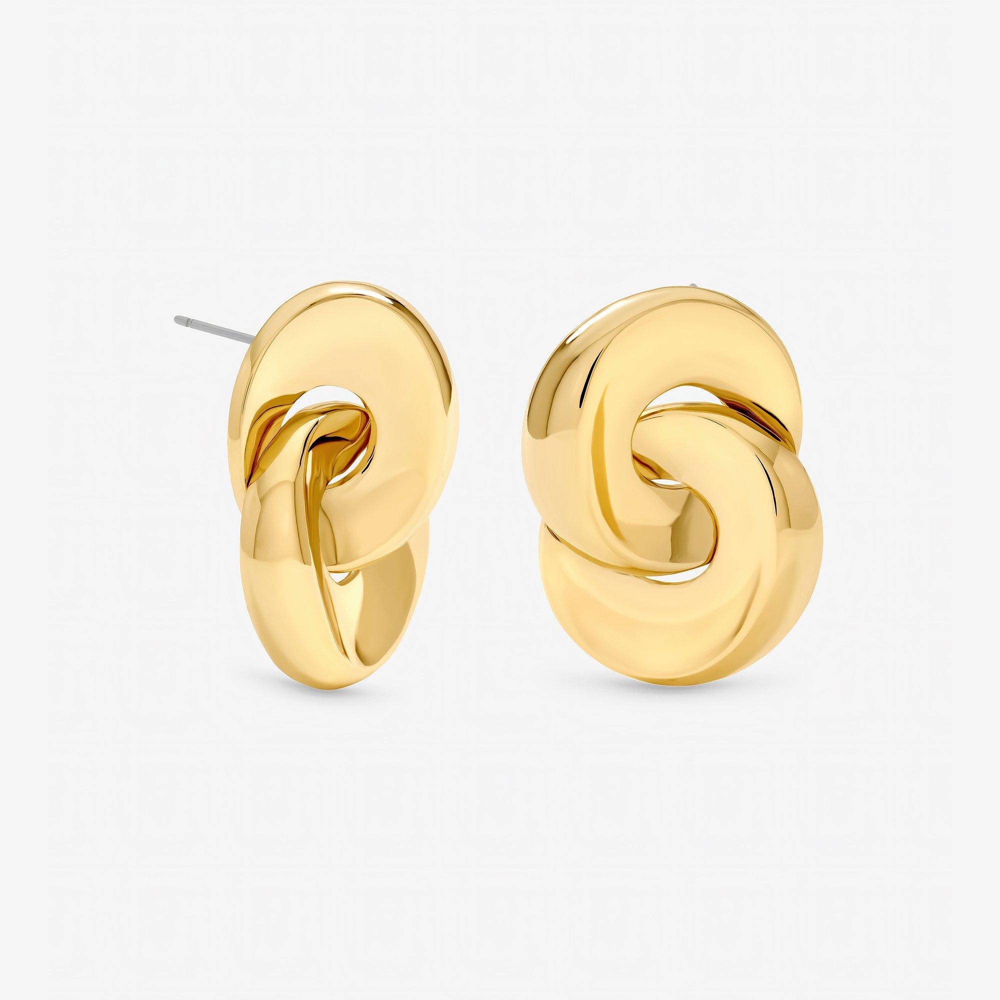 Gold - Mood - Gold Plated Knotted Earrings - 1