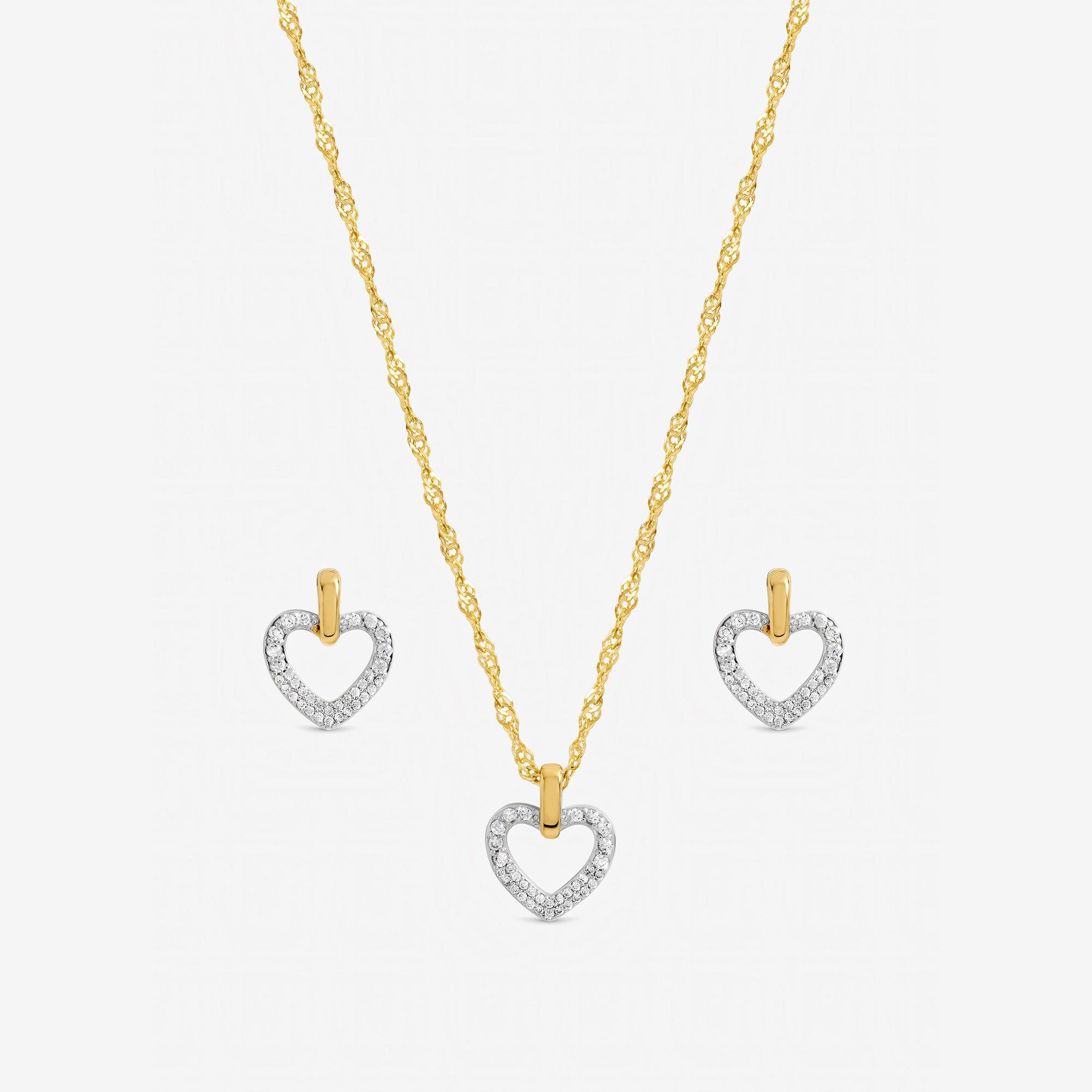 Gold - Jon Richard - Two Tone Open Heart Set - Gift Box - 2