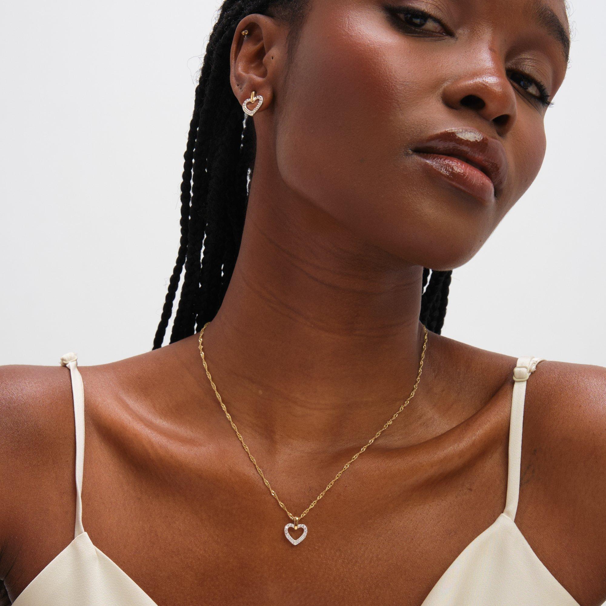 Gold - Jon Richard - Two Tone Open Heart Set - Gift Box - 3