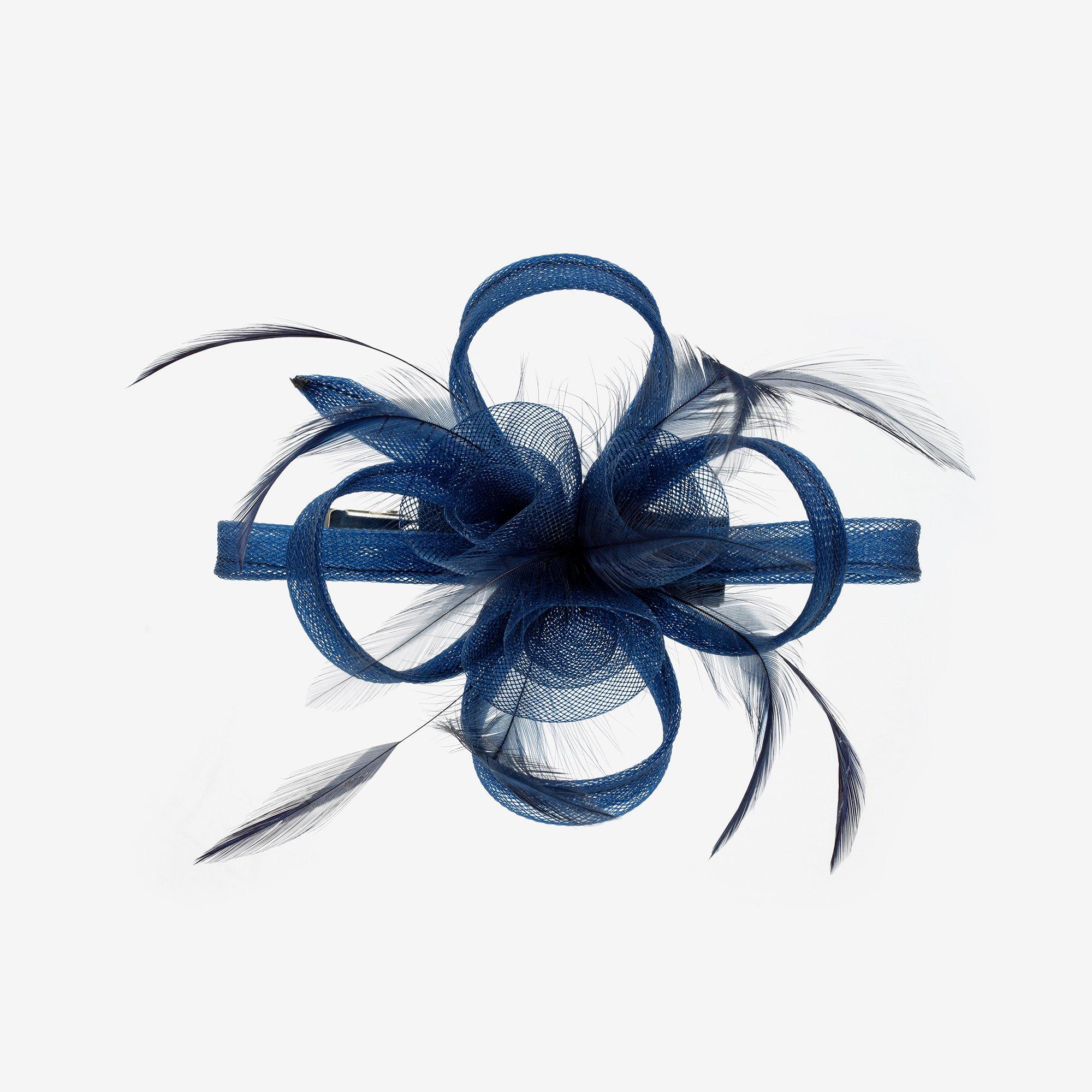 Blue - Jon Richard - Navy Small Clip Fascinator - 1