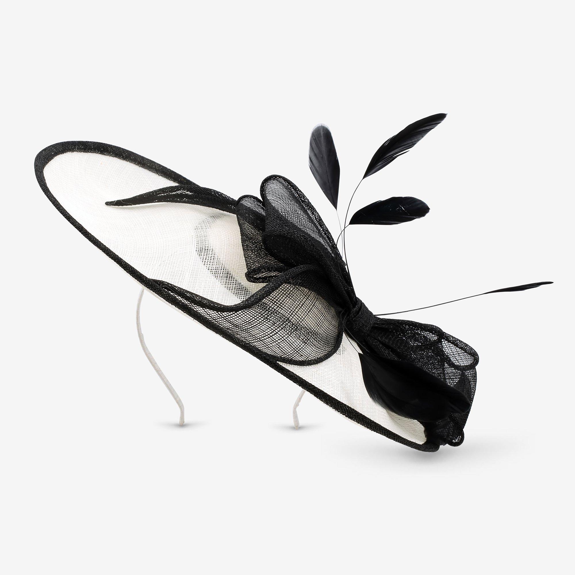 Black - Jon Richard - Mono Large Bow Hat Fascinator - 1