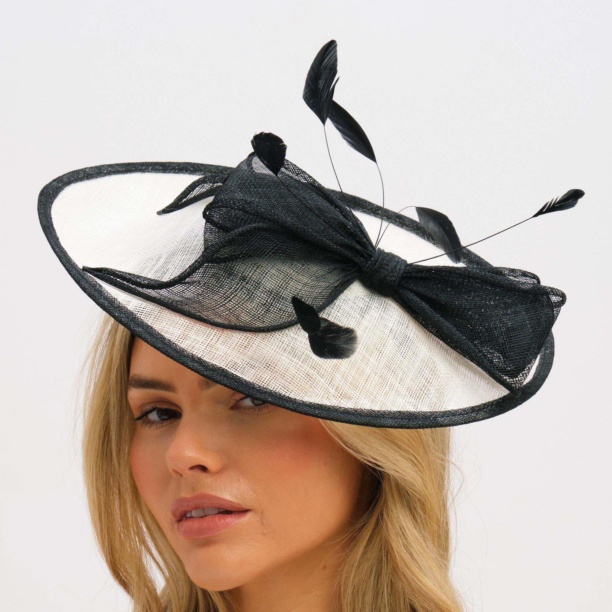 Black - Jon Richard - Mono Large Bow Hat Fascinator - 3