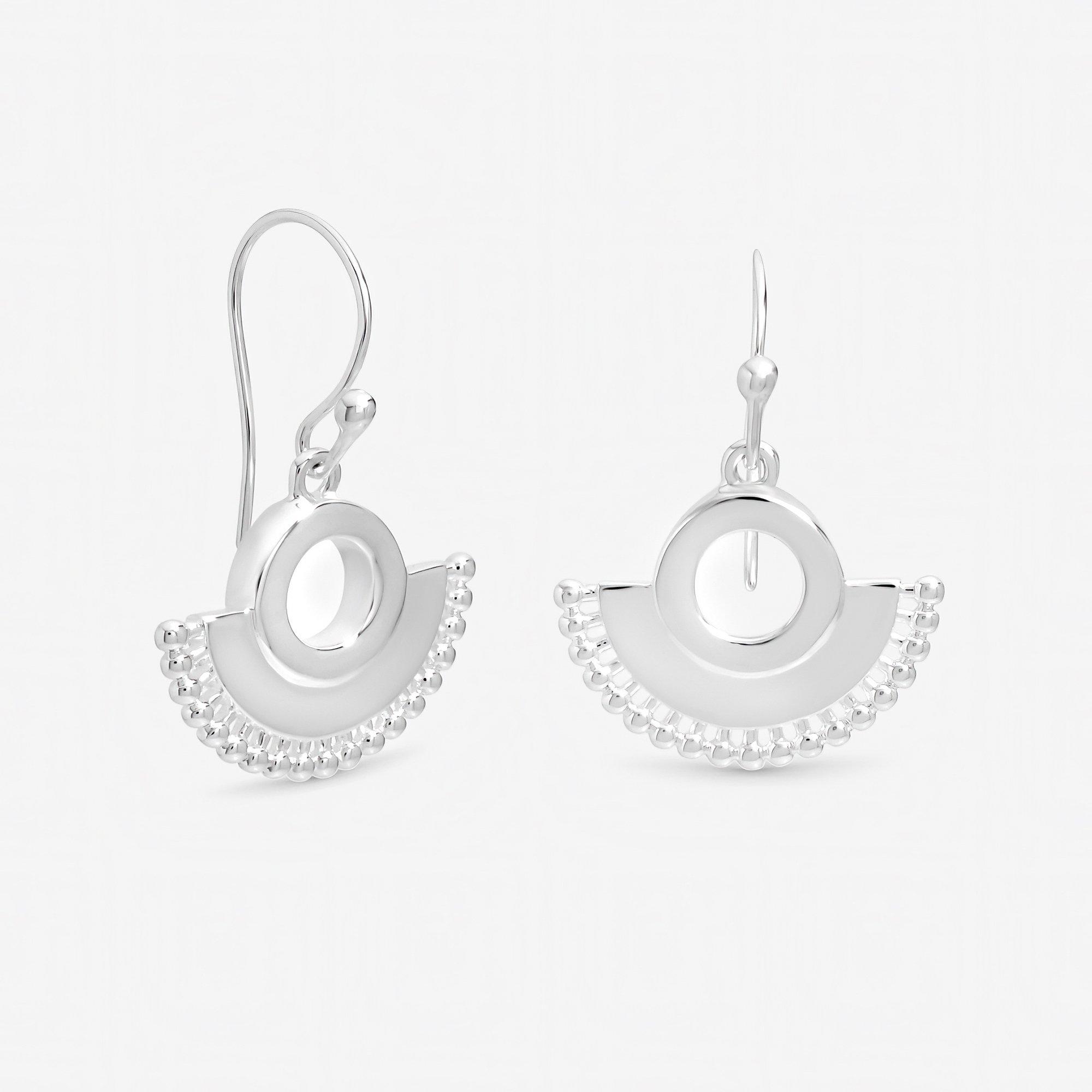 Silver - Inicio - Sterling Silver Plated Beaded Fishhook Earrings