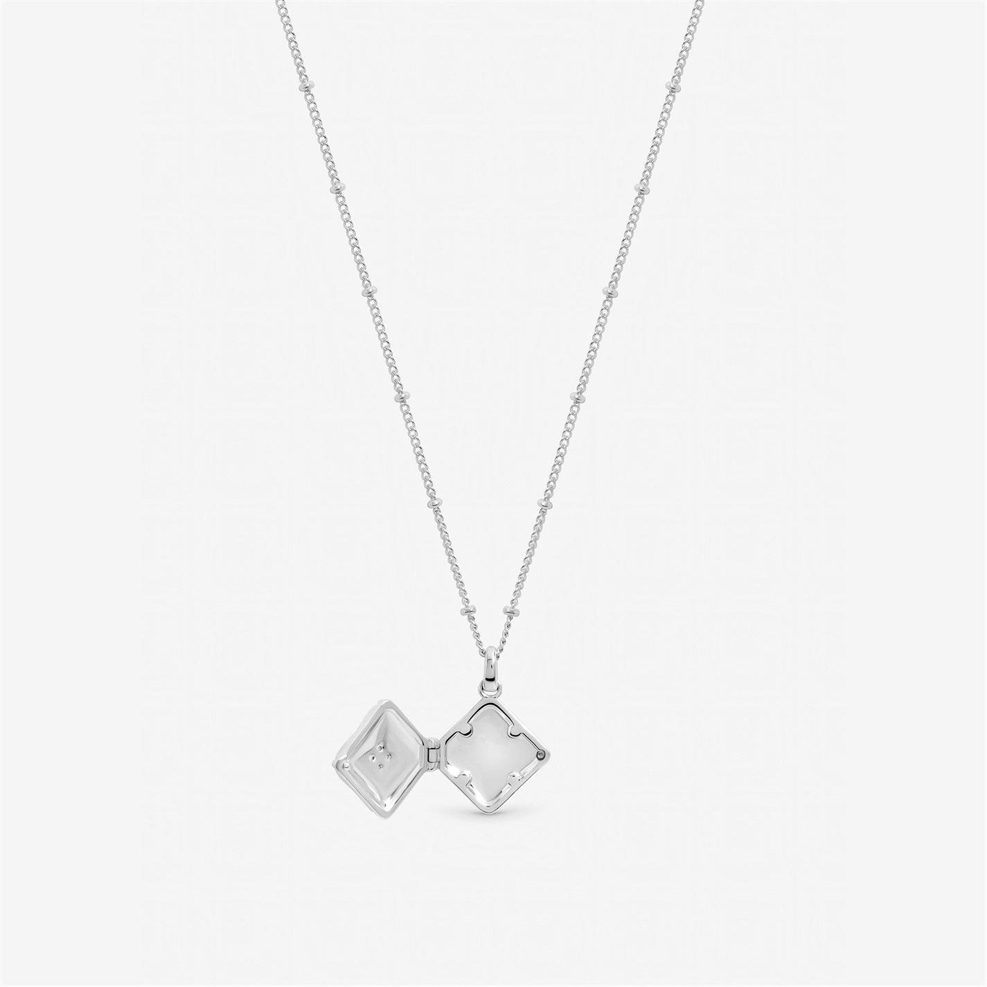 Inicio Women's Sterling Plated Clover Locket - Gift Pouch Silver