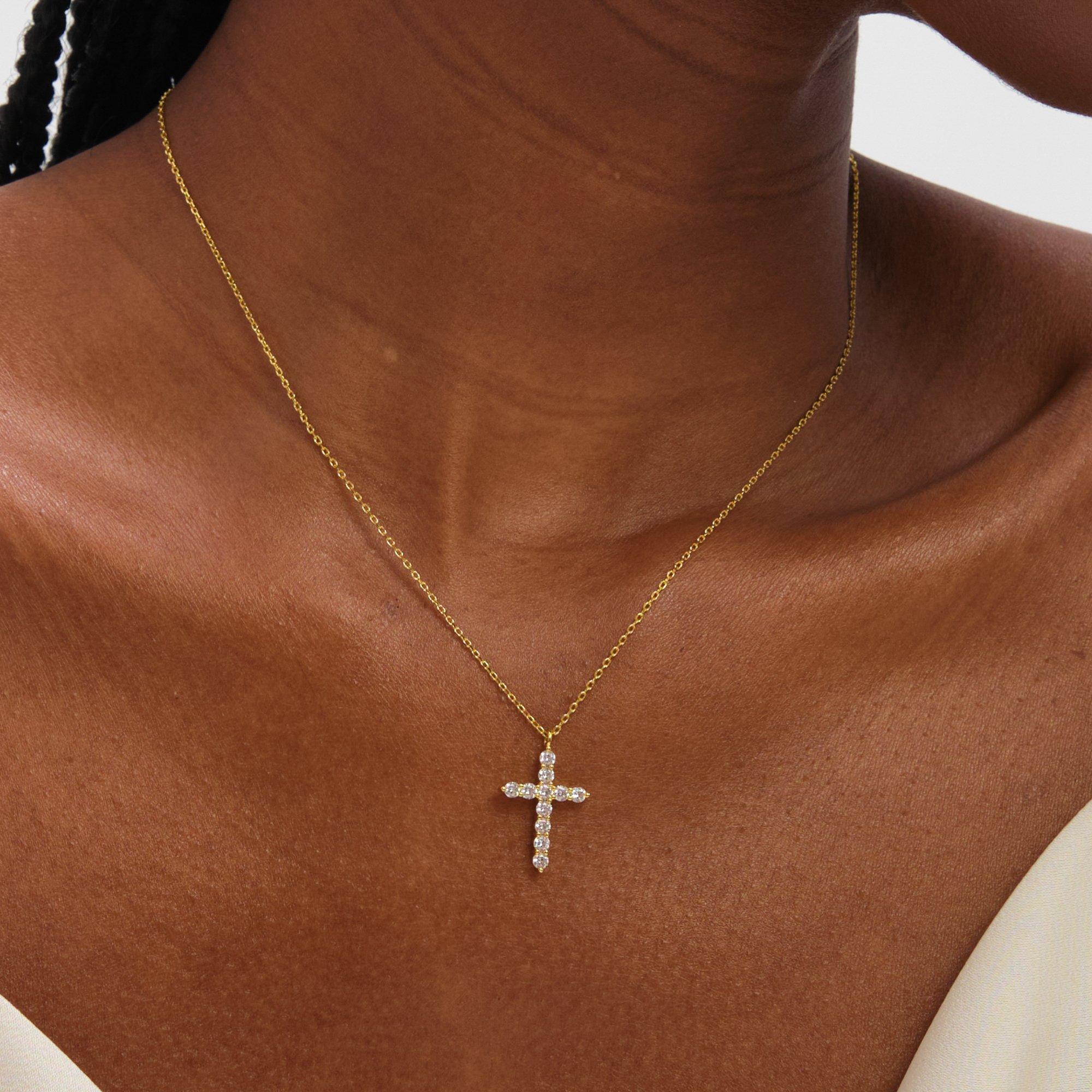Gold - Jon Richard - Gold Plated Cubic Zirconia Cross Set - Gift Box - 4