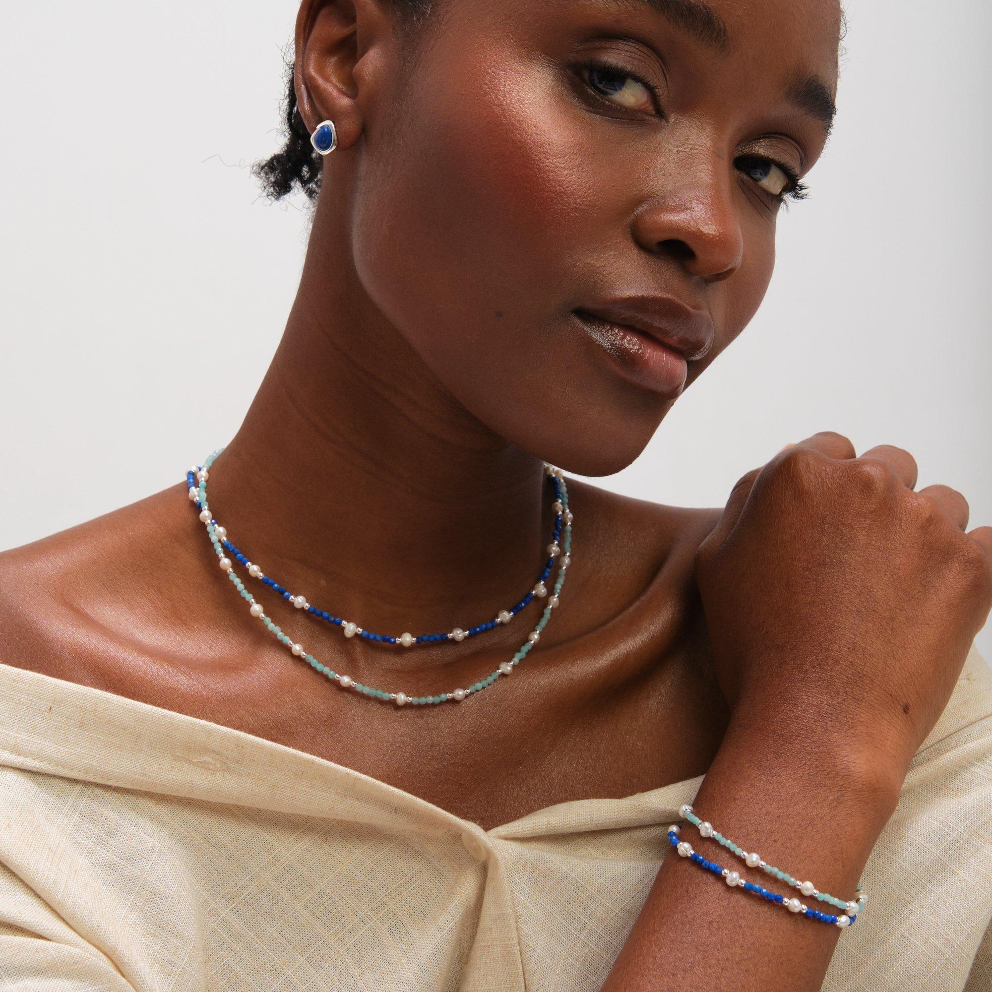 Silver - Inicio - Sterling Silver Plated Pearl Necklace - Gift Pouch - 2