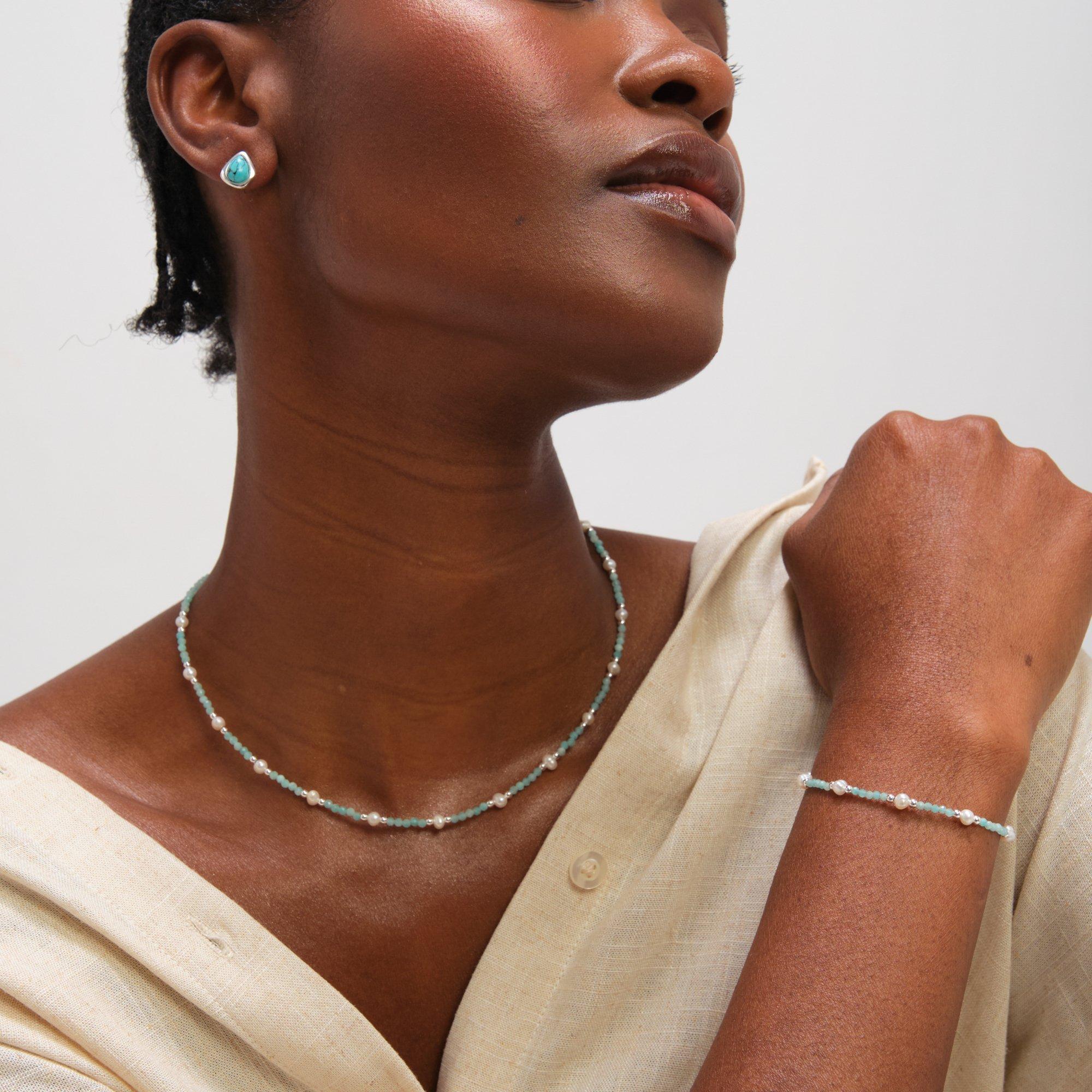 Silver - Inicio - Sterling Silver Plated Pearl Necklace - Gift Pouch - 3