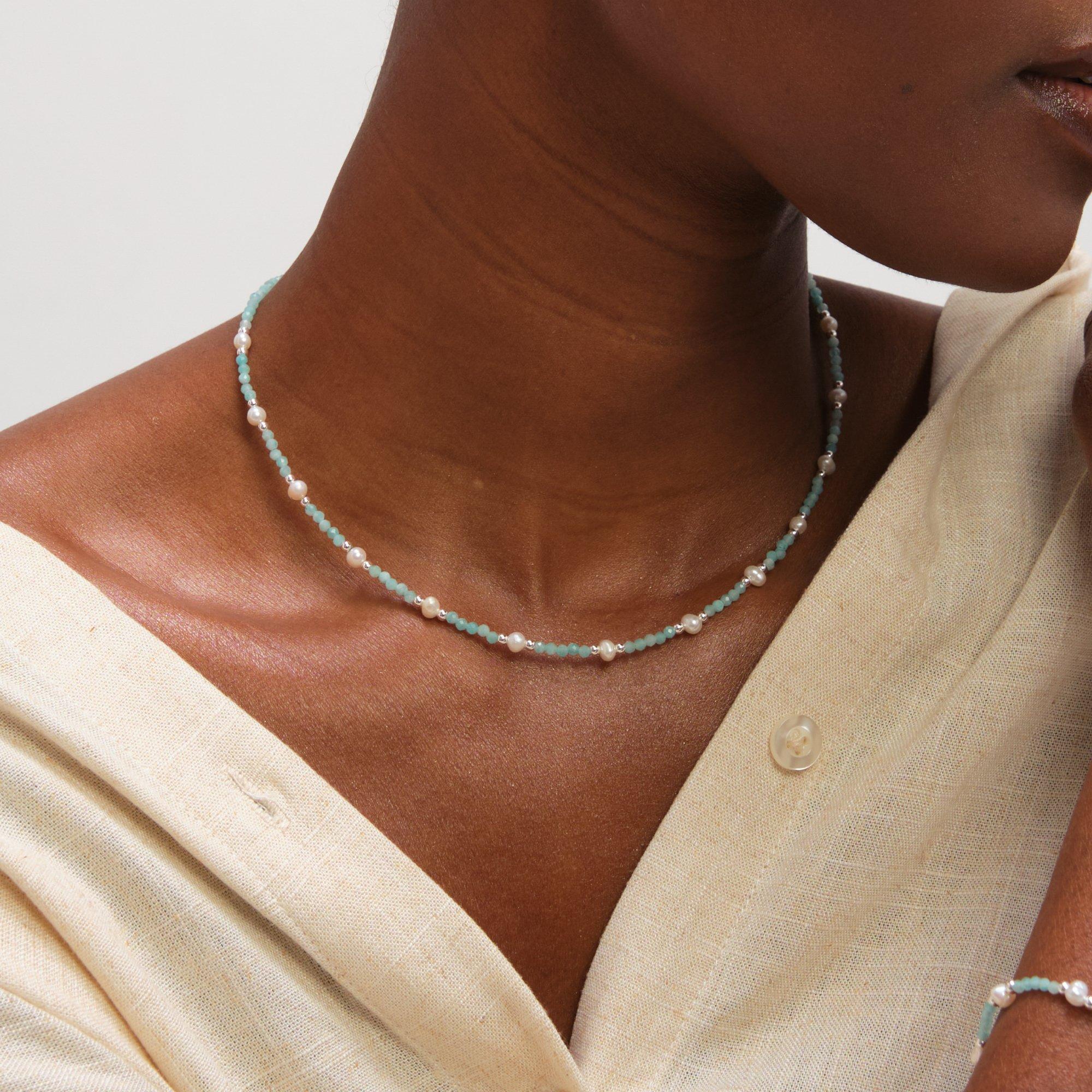 Silver - Inicio - Sterling Silver Plated Pearl Necklace - Gift Pouch - 4