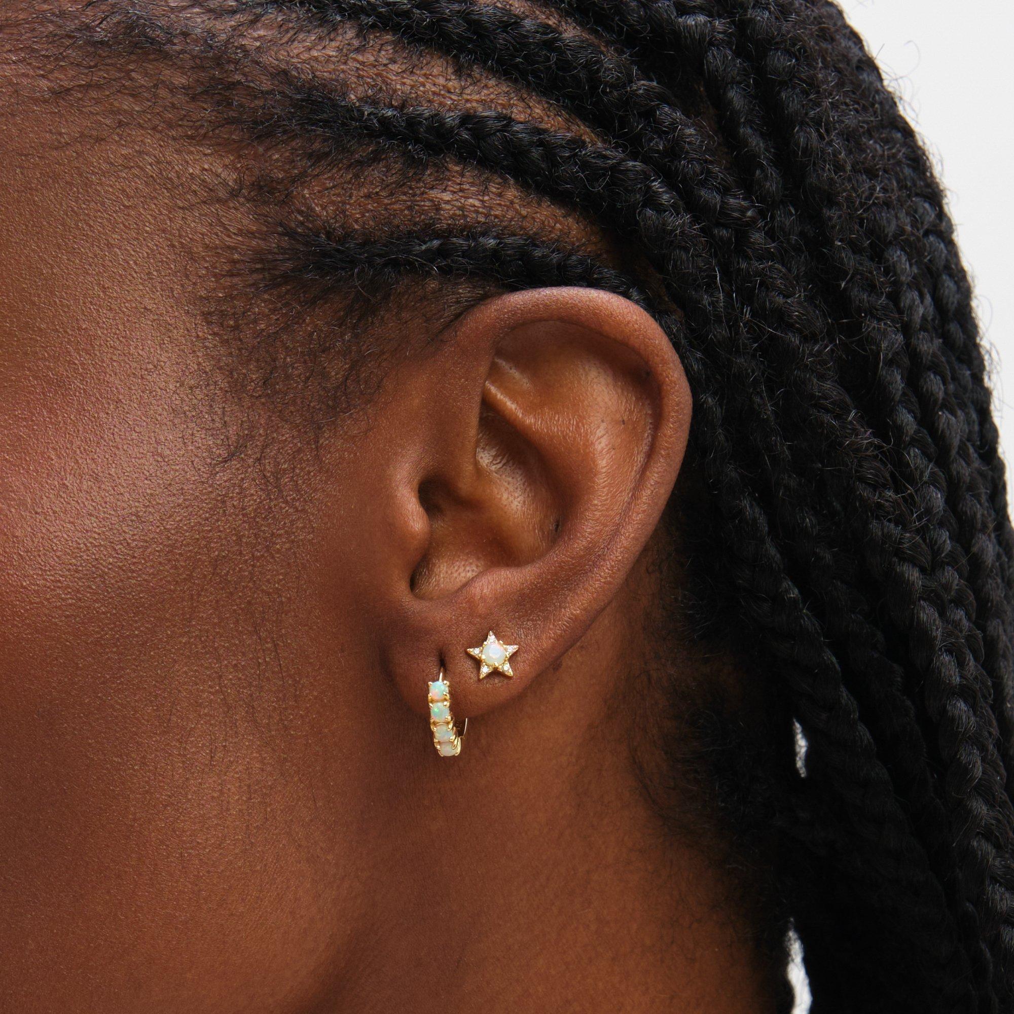 Silver - Inicio - Sterling Silver Plated Opal Earrings - Pack of 2 - 2