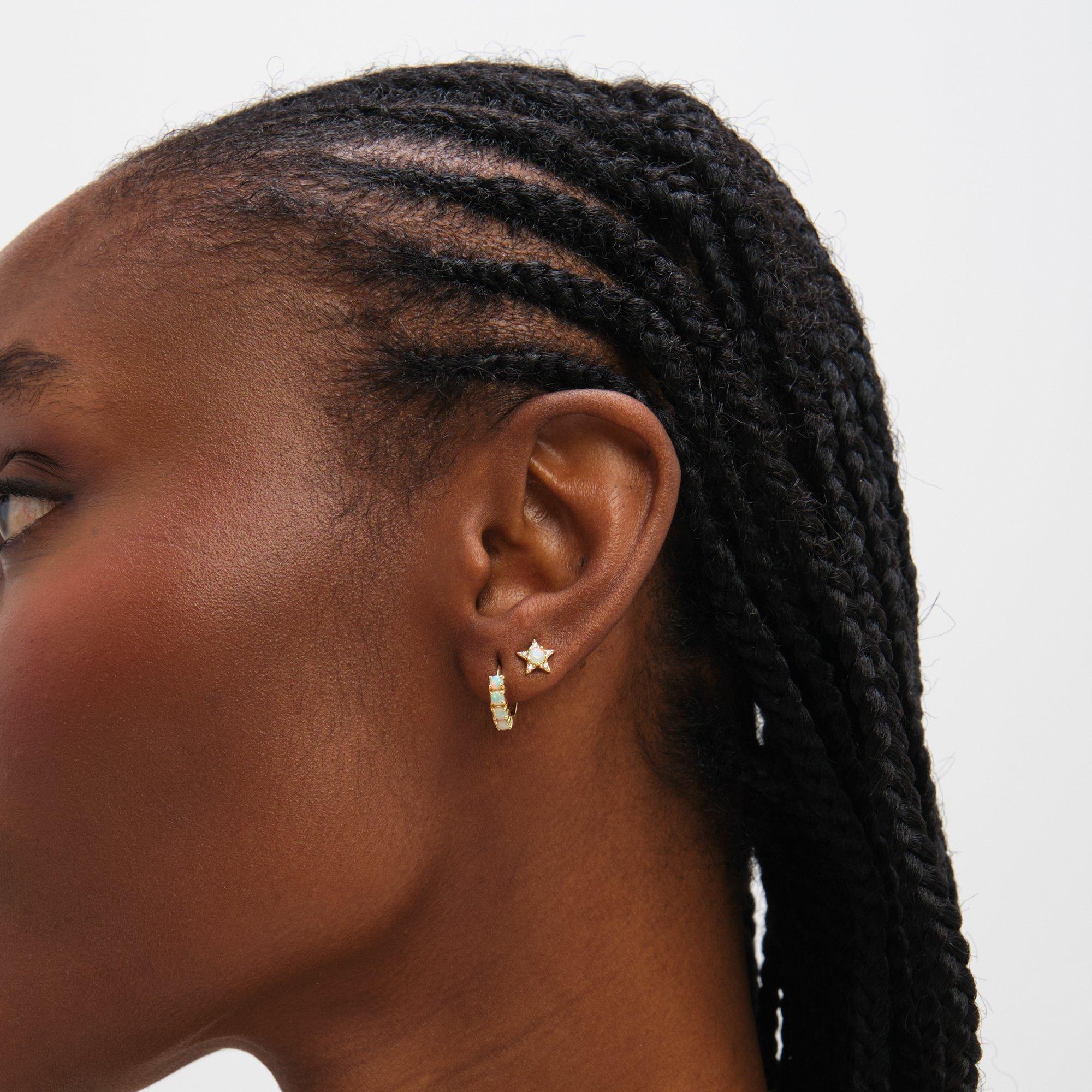 Silver - Inicio - Sterling Silver Plated Opal Earrings - Pack of 2 - 3