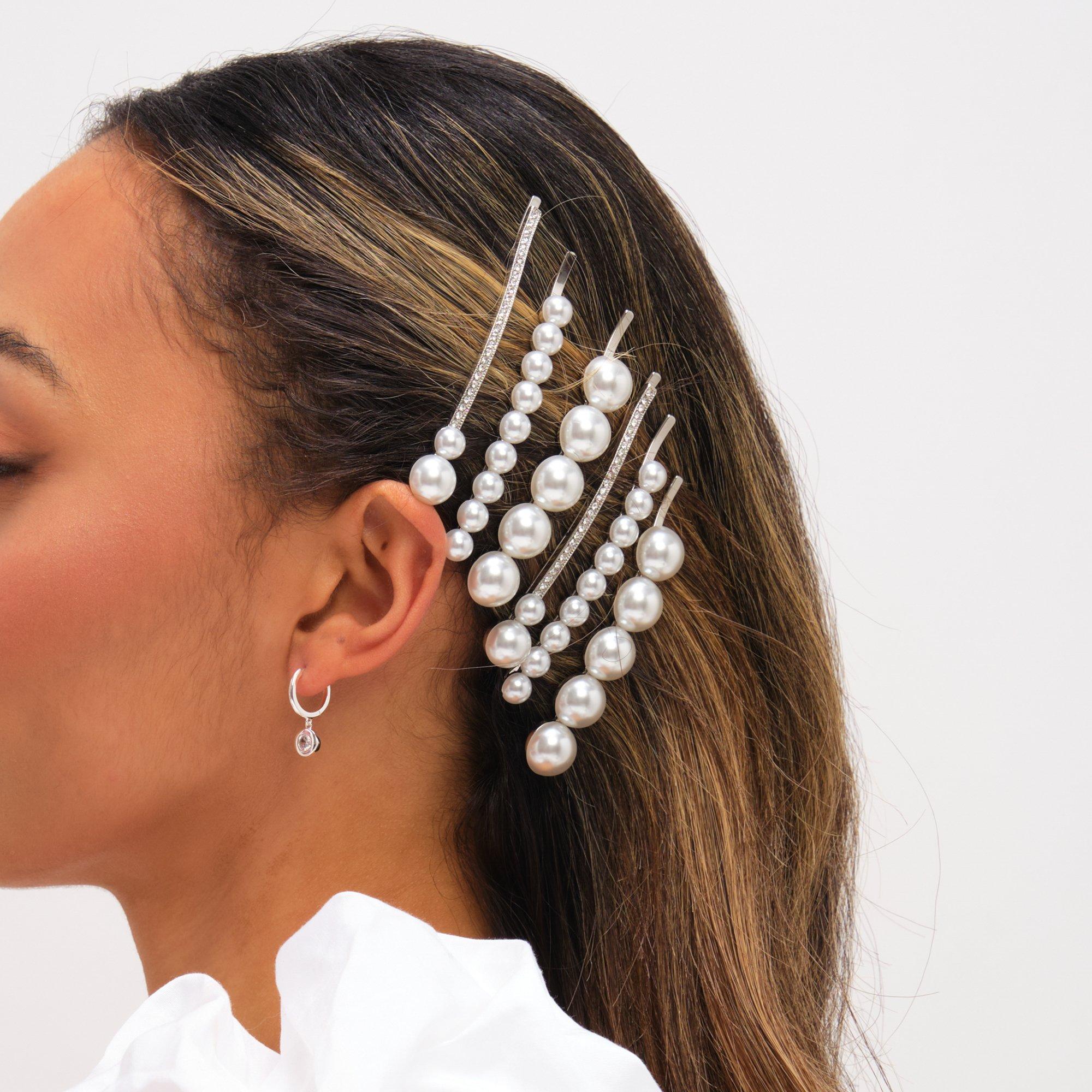 Silver - Jon Richard - Silver Plated Mixed Pearl Slides - Multipack - 2