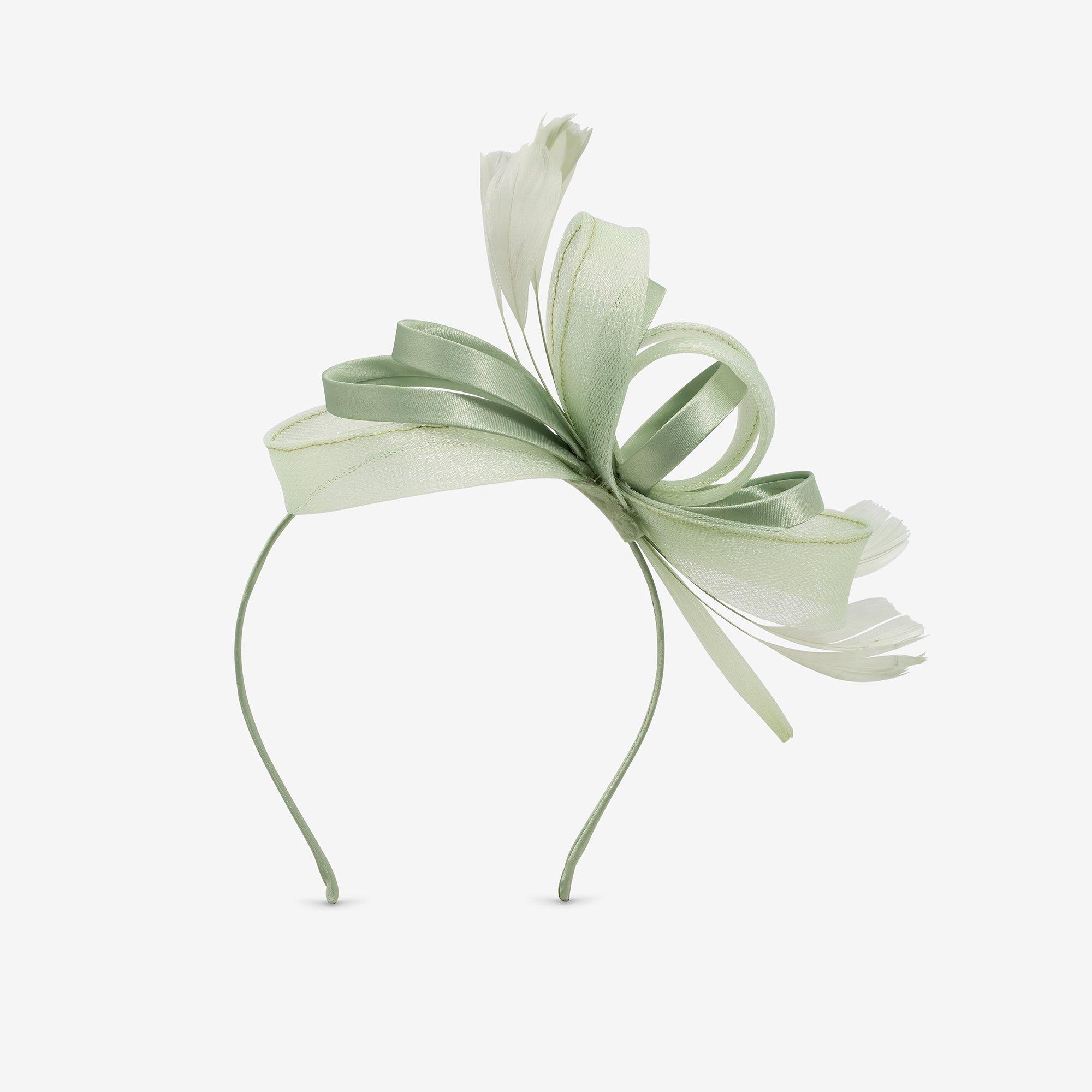 Green - Jon Richard - Medium Sage Green Fascinator Headband - 1