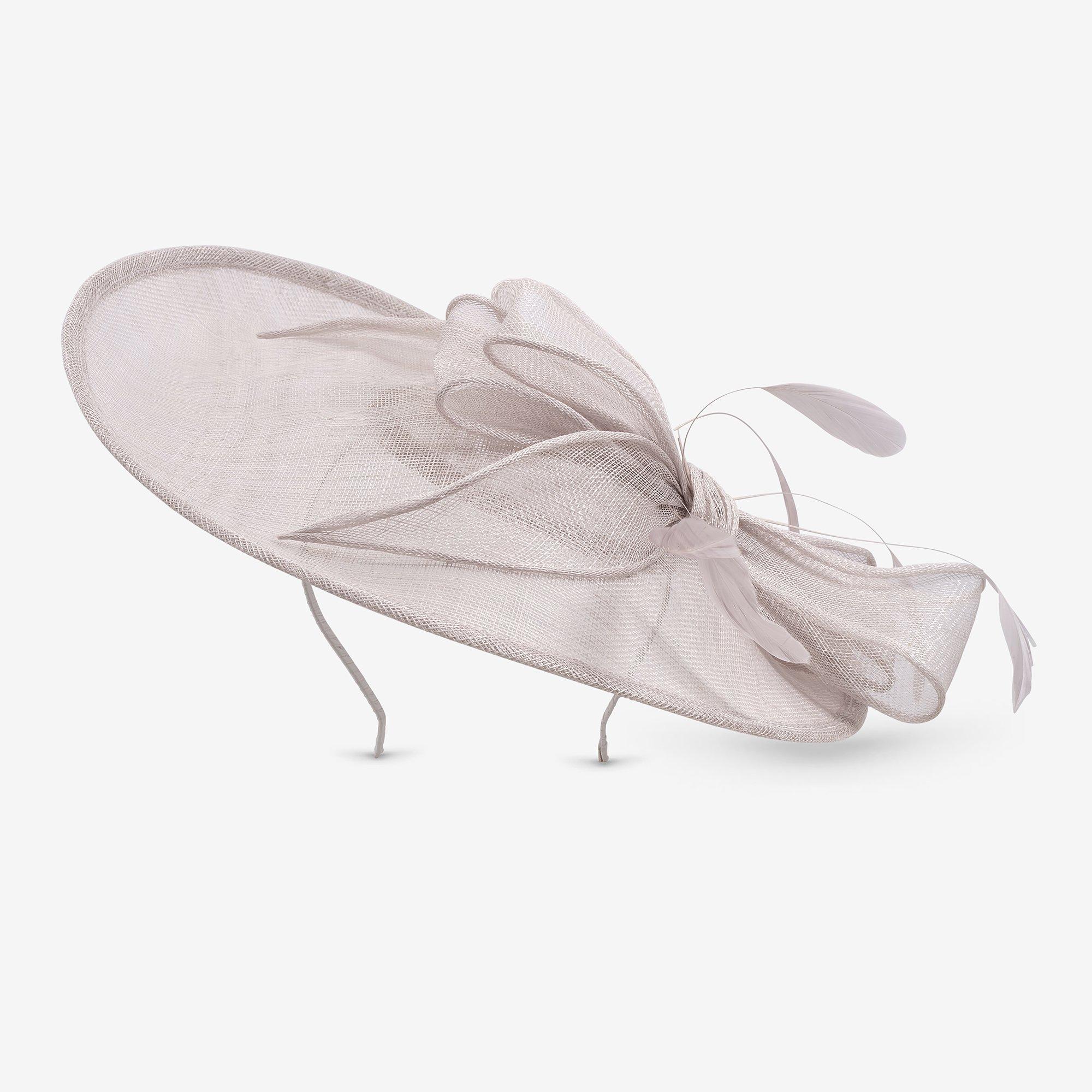 Grey - Jon Richard - Mink Large Bow Hat Fascinator - 1