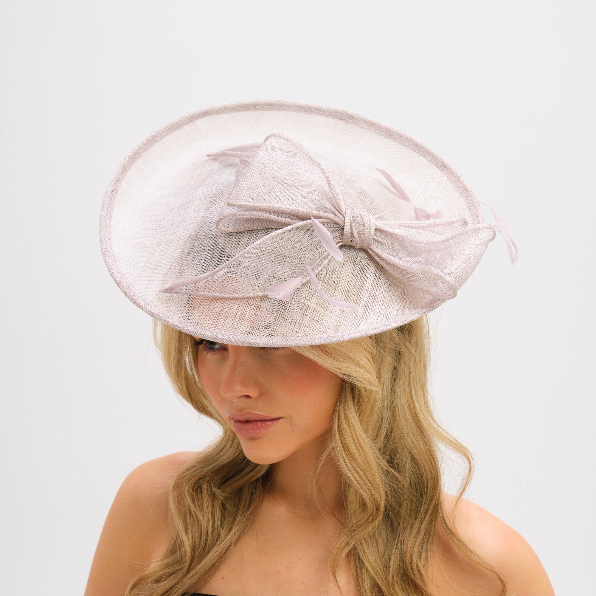 Grey - Jon Richard - Mink Large Bow Hat Fascinator - 2