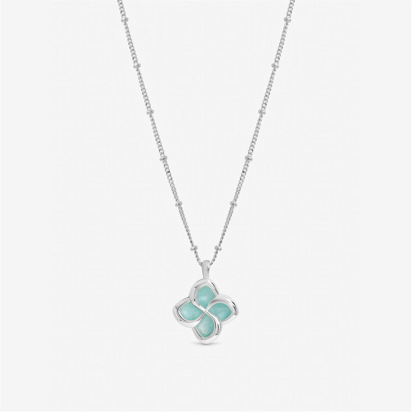 Inicio Women's Sterling Plated Clover Pendant - Gift Pouch Silver