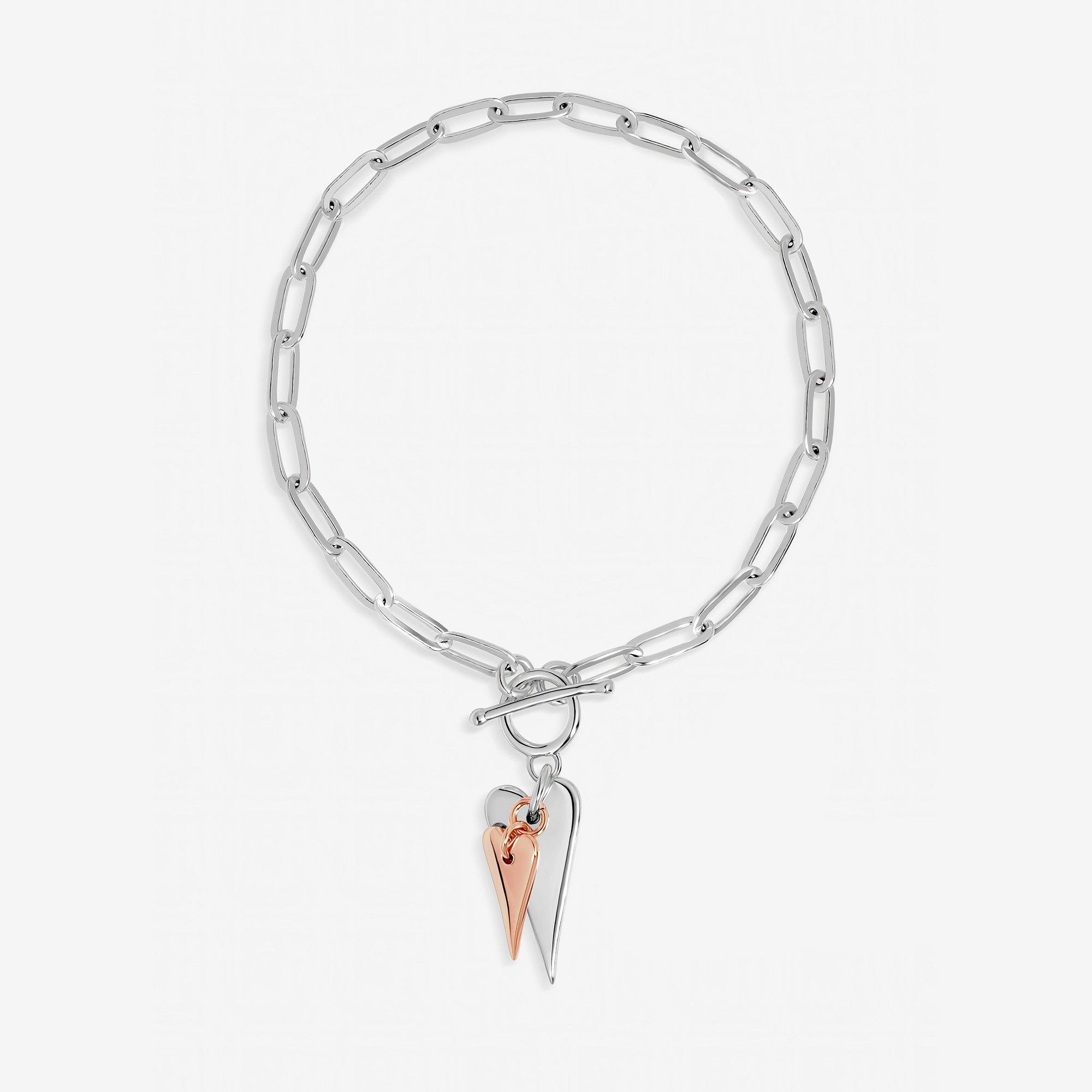 Silver - Inicio - Sterling Silver Plated Heart Bracelet - Gift Pouch - 1