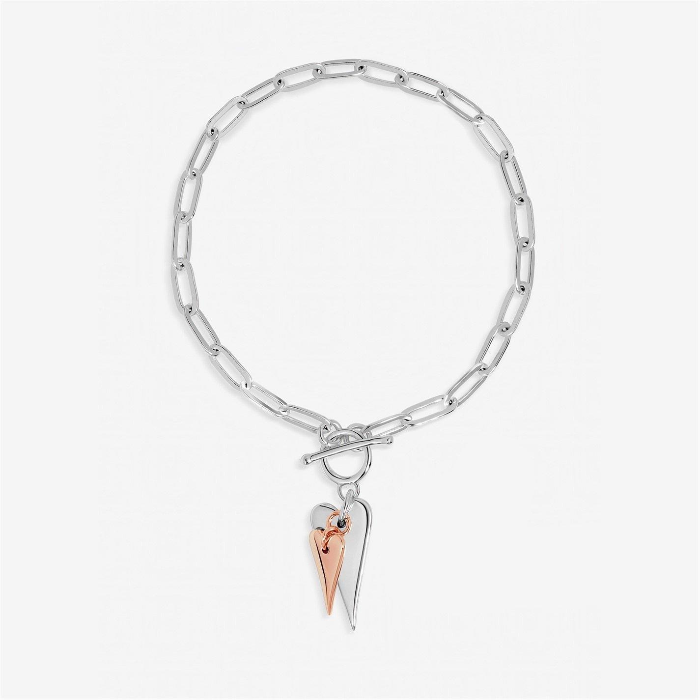 Inicio Women's Sterling Plated Heart Bracelet - Gift Pouch Silver