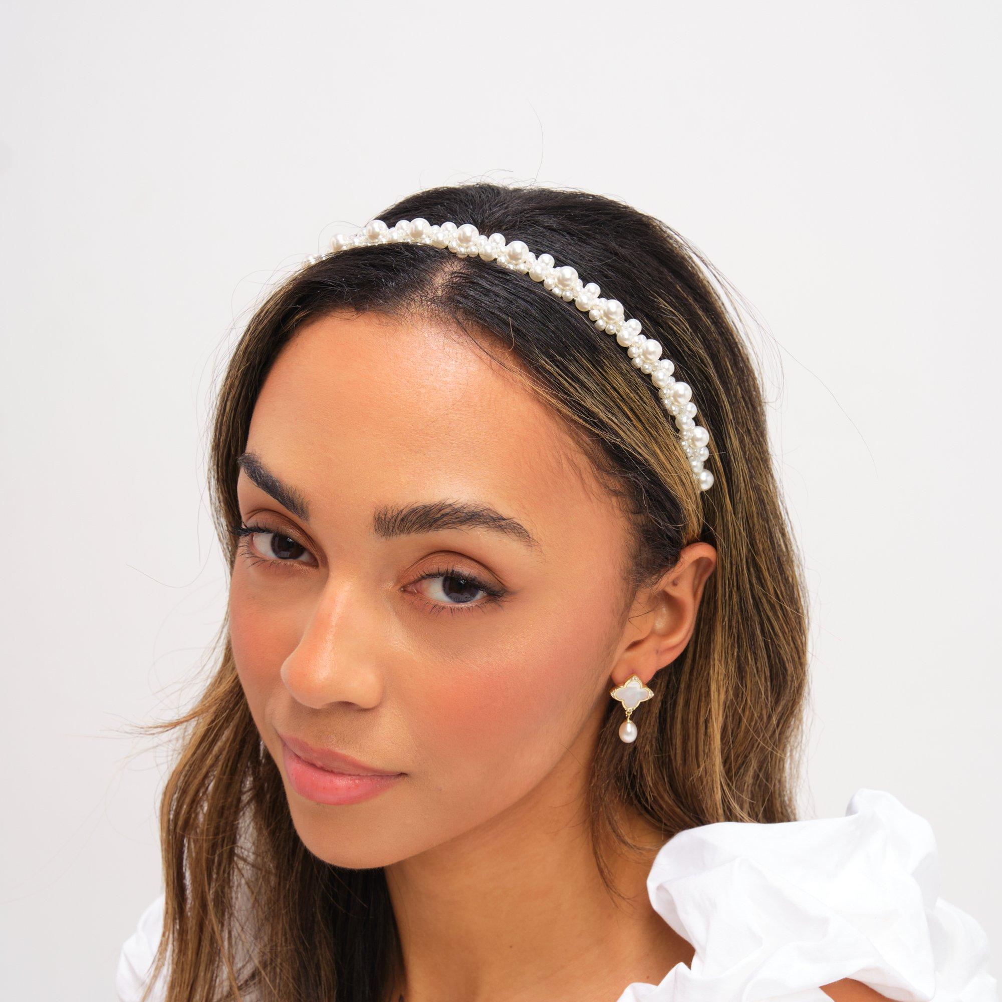 Silver - Jon Richard - Silver Plated Mixed Pearl Headband - 2