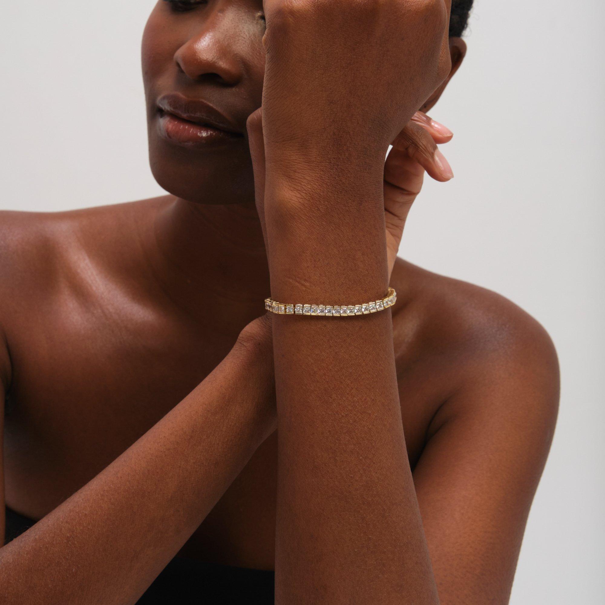 Gold - Jon Richard - Gold Plated Luxe Tennis Bracelet - 3