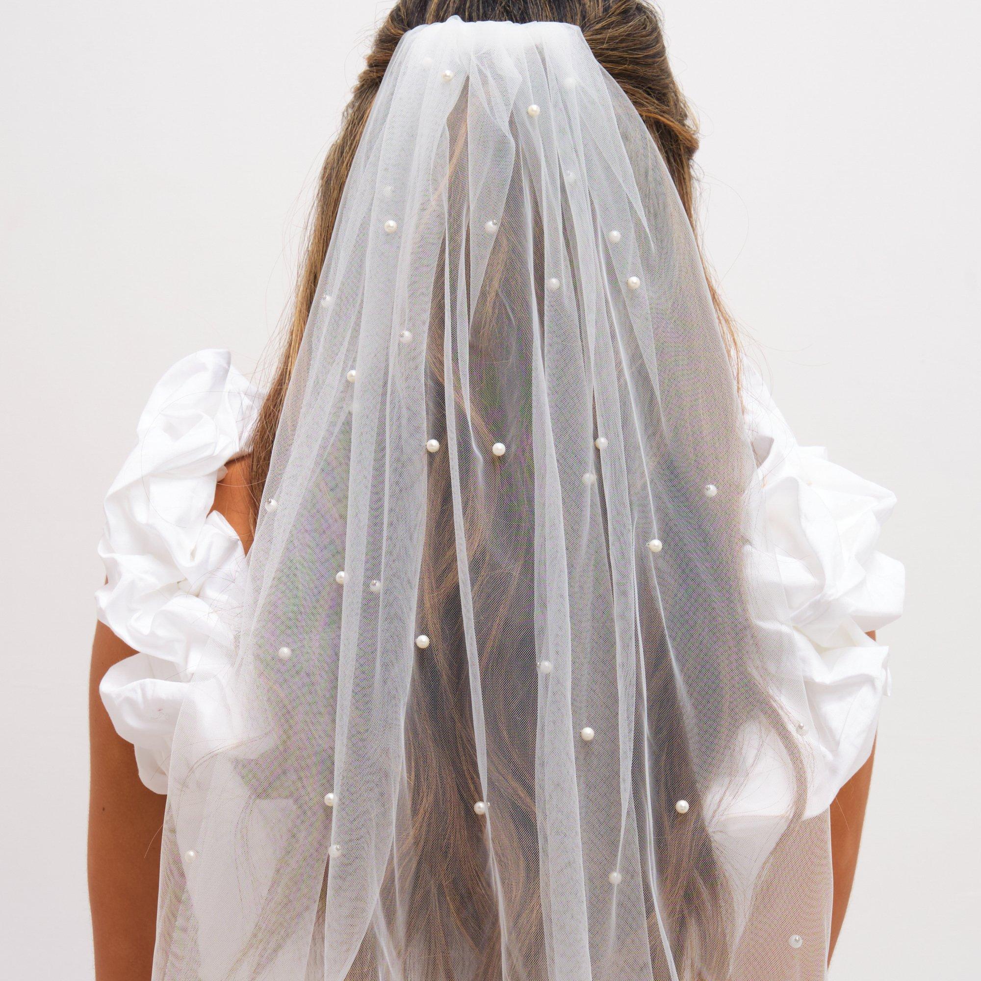 White - Jon Richard - Short Pearl Veil - 1