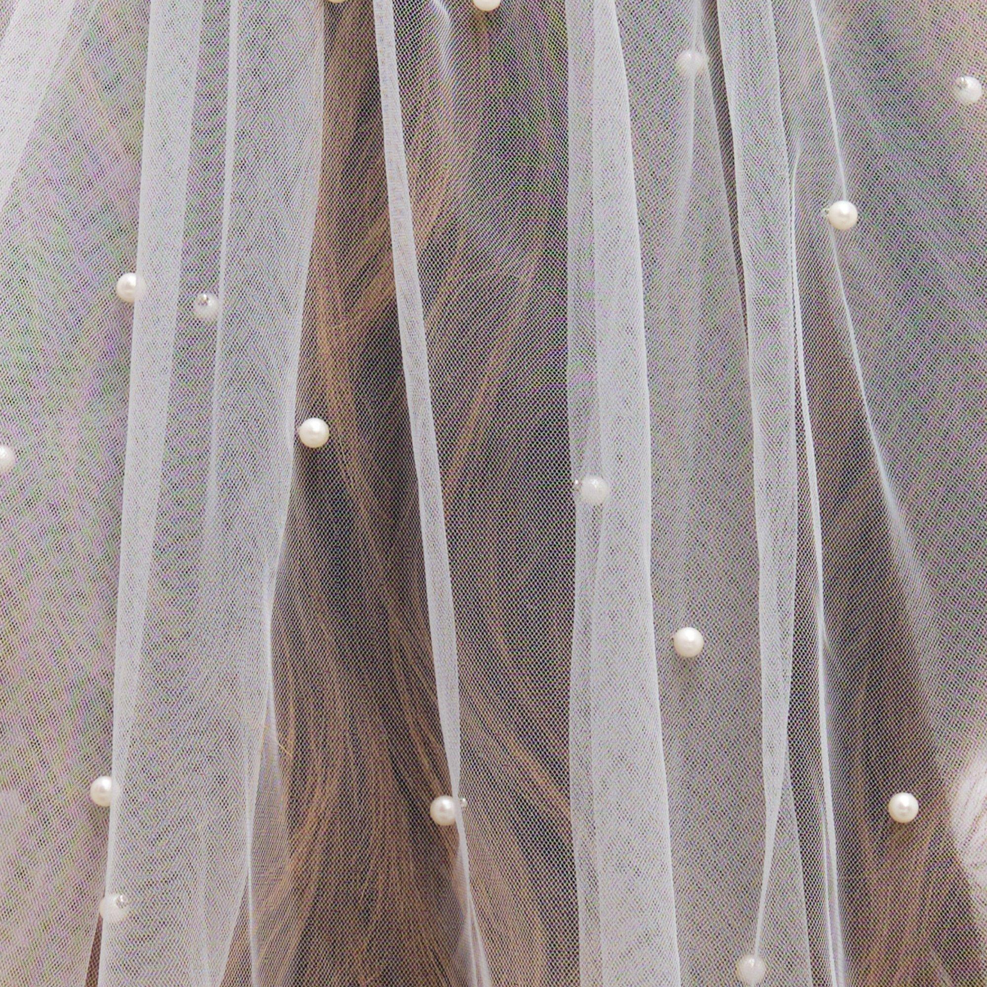 White - Jon Richard - Short Pearl Veil - 2