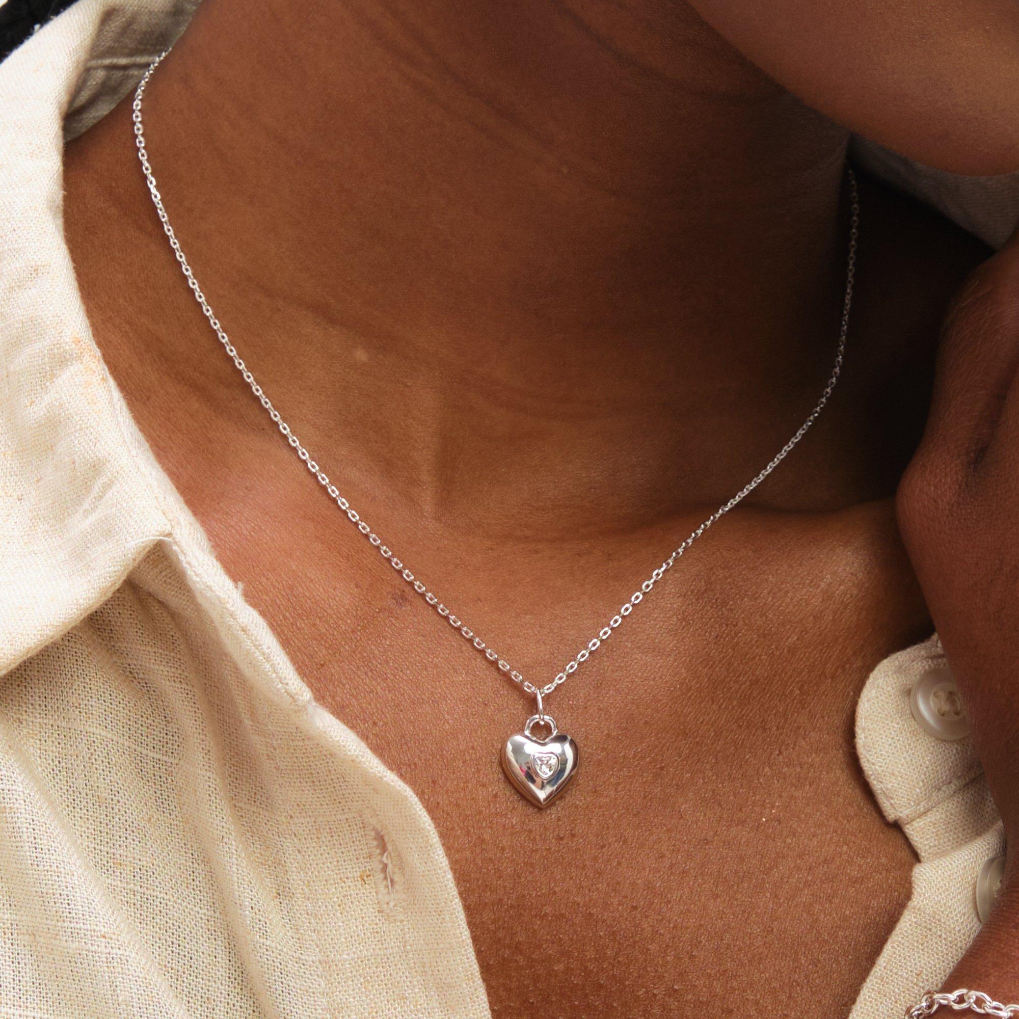 Silver - Inicio - Silver Plated Cushion Pendant - Gift Pouch - 2