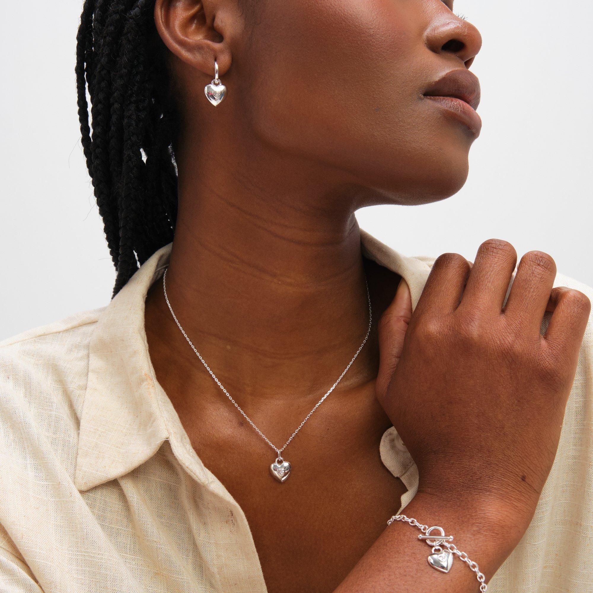 Silver - Inicio - Silver Plated Cushion Pendant - Gift Pouch - 3