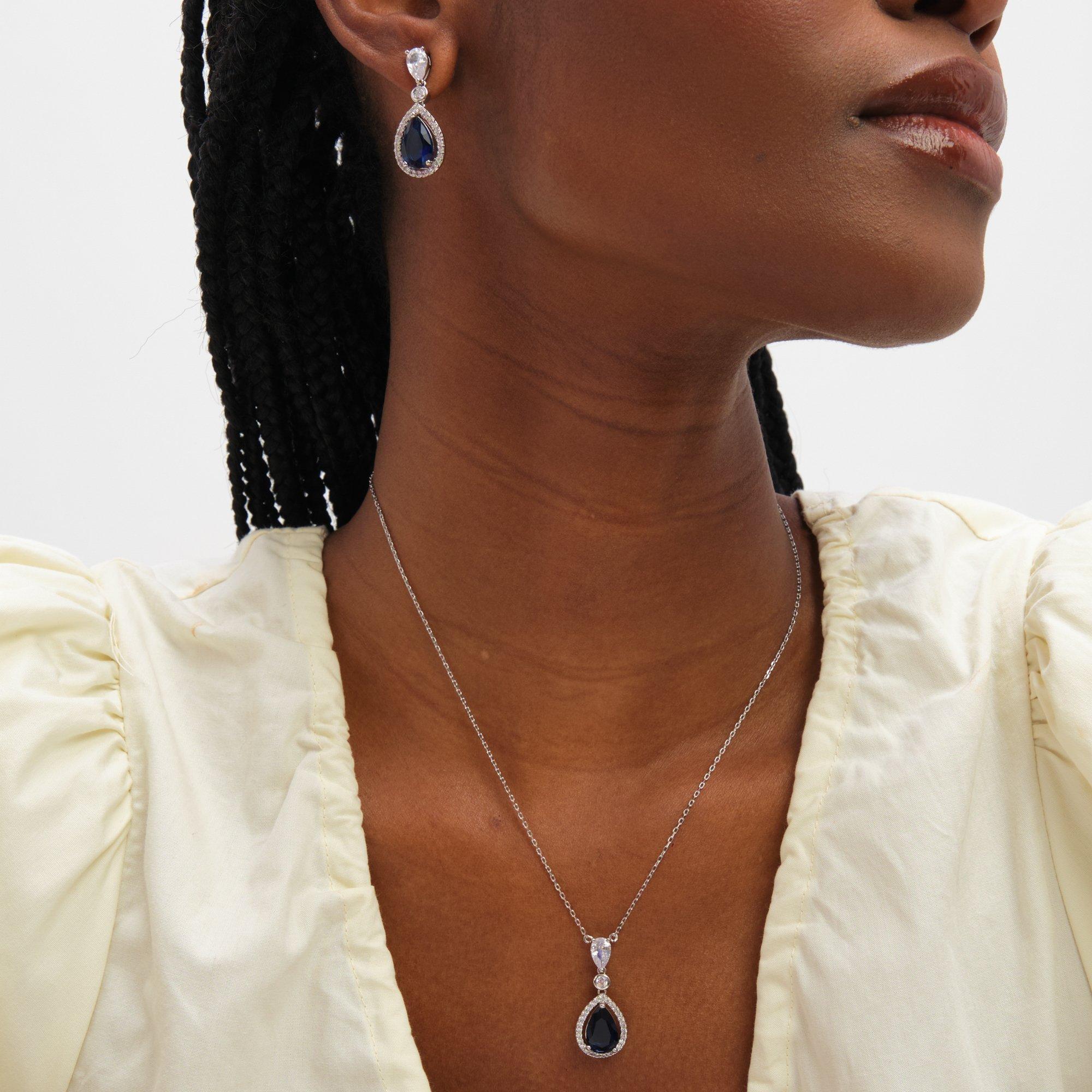 Silver - Jon Richard - Rhodium Plated Cubic Zirconia Pendant Necklace - 3