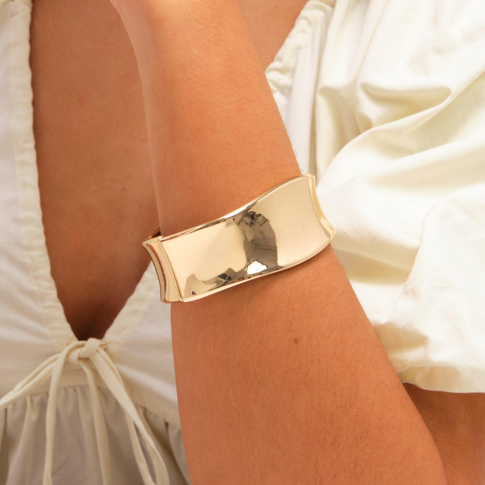 Gold - Jon Richard - Gold Plated Large Curve Cuff - 2