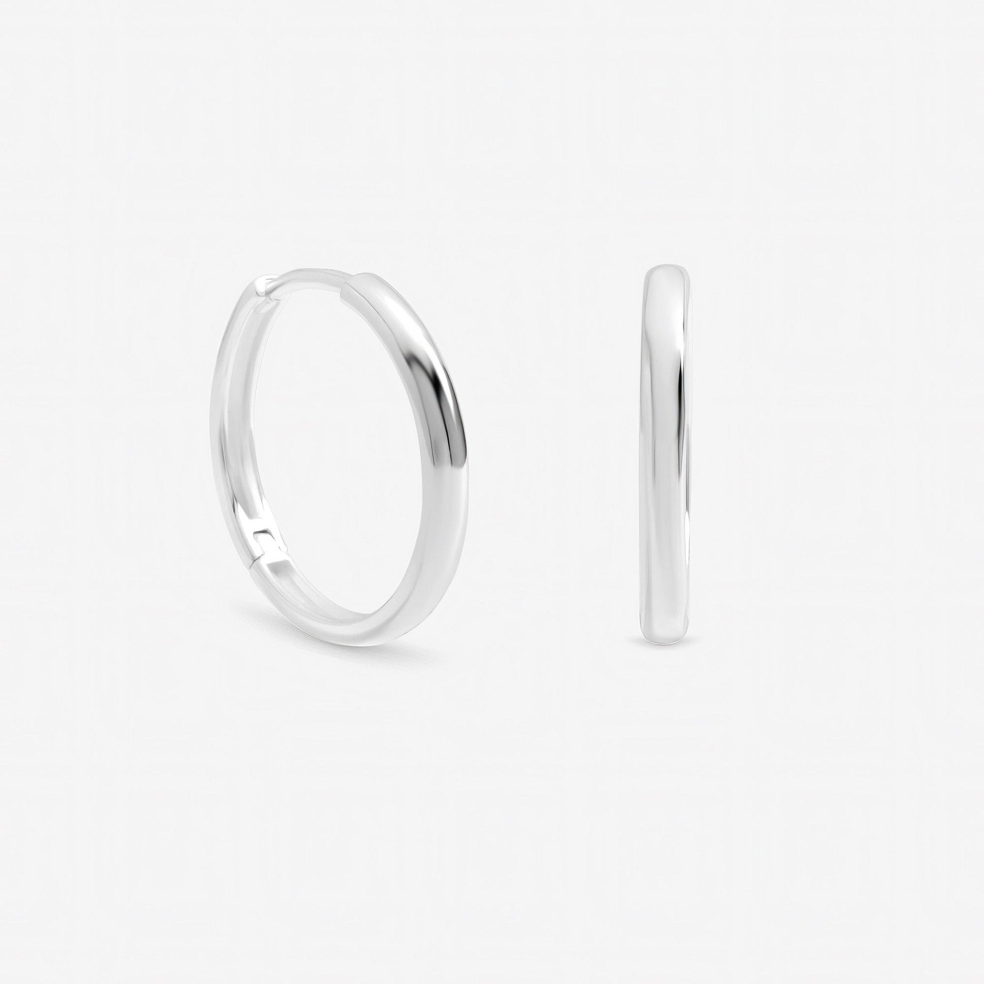 Silver - Inicio - Sterling Silver Plated Sleeper Hoops - Gift Pouch - 1