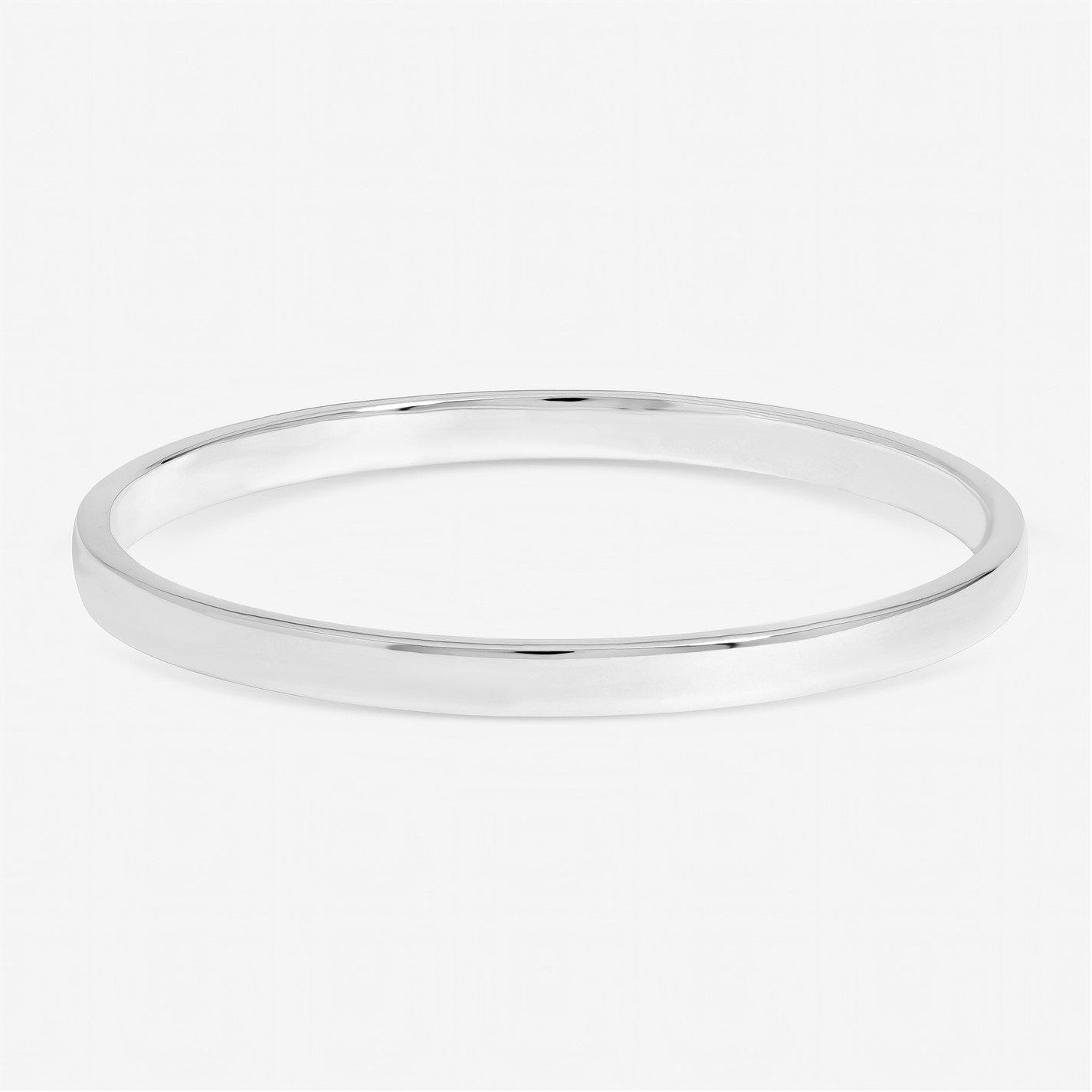 Silver - Inicio - Sterling Silver Plated Bangle - Gift Pouch - 1