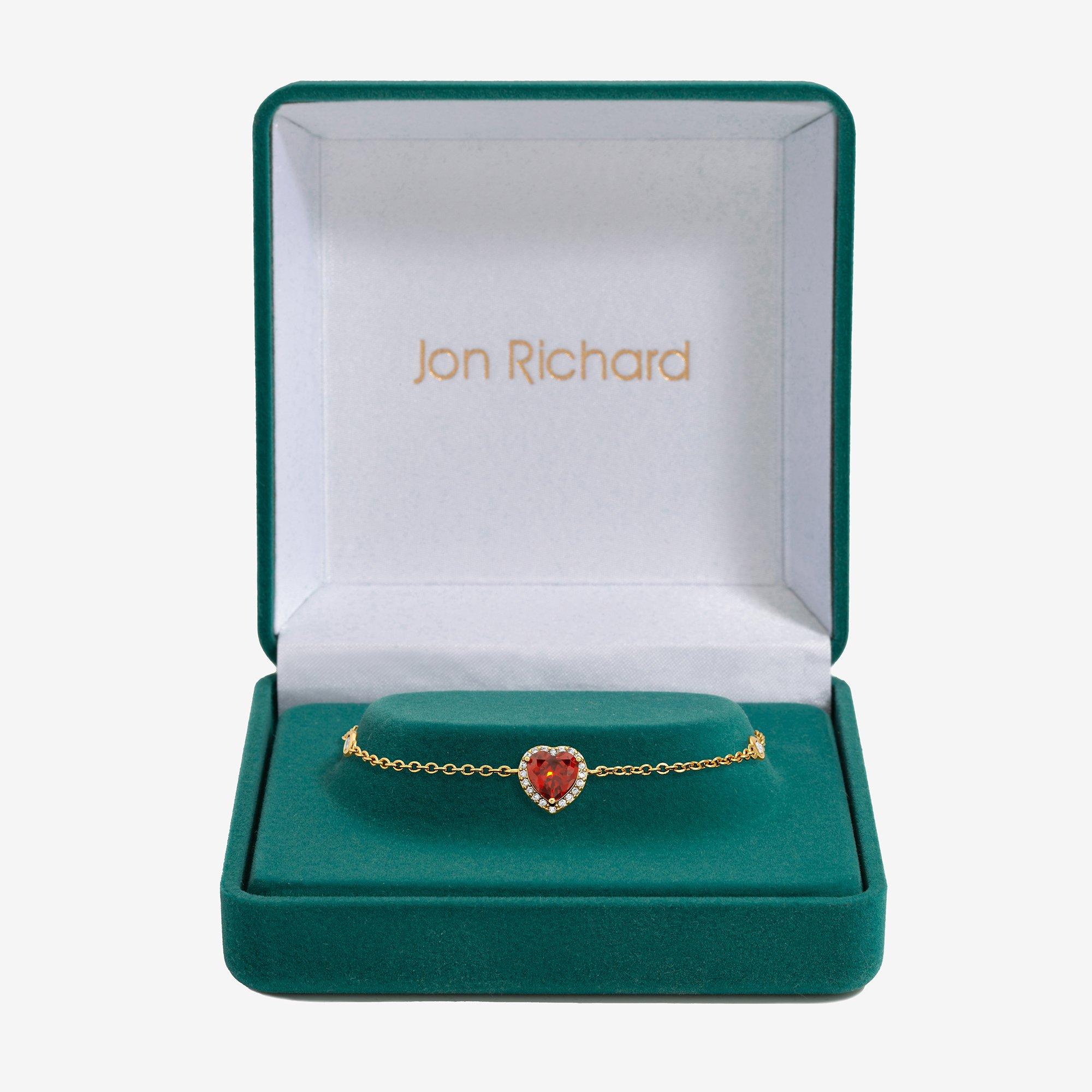 Gold - Jon Richard - Gold Plated and Red Heart Bracelet - 1