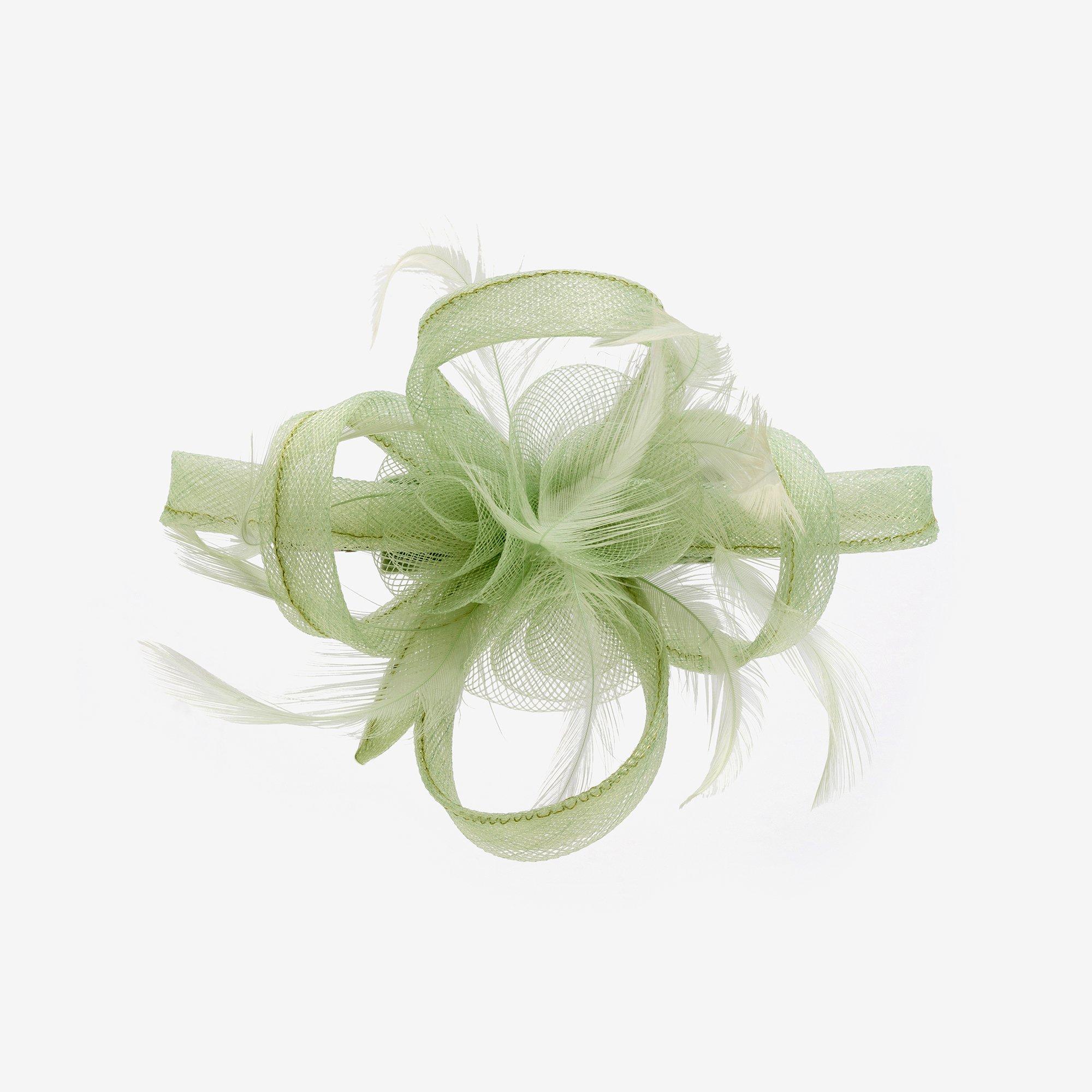 Green - Jon Richard - Small Sage Green Clip Fascinator - 1
