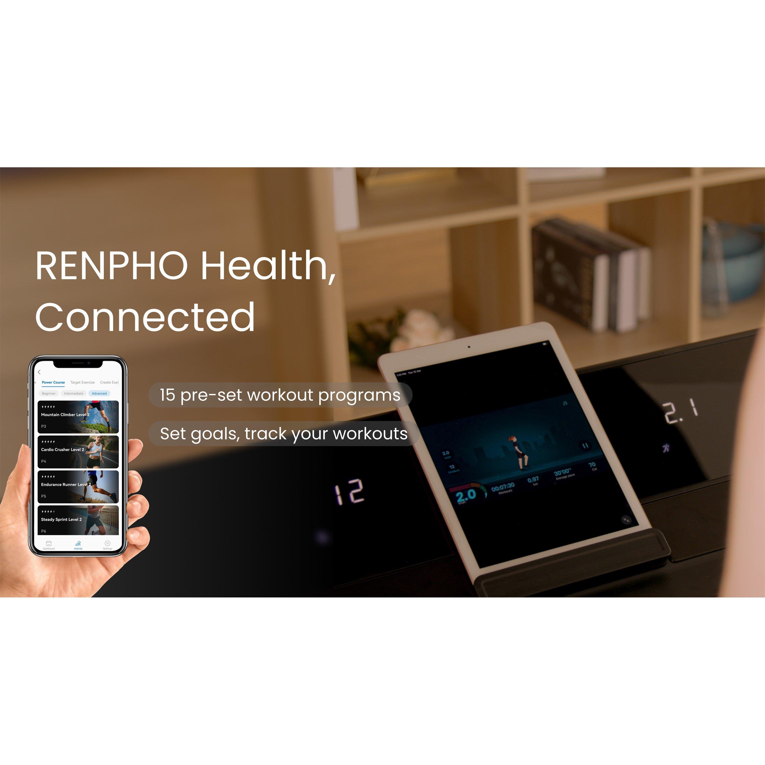 Black - Renpho - RENPHO Smart Q004 Treadmill - 5