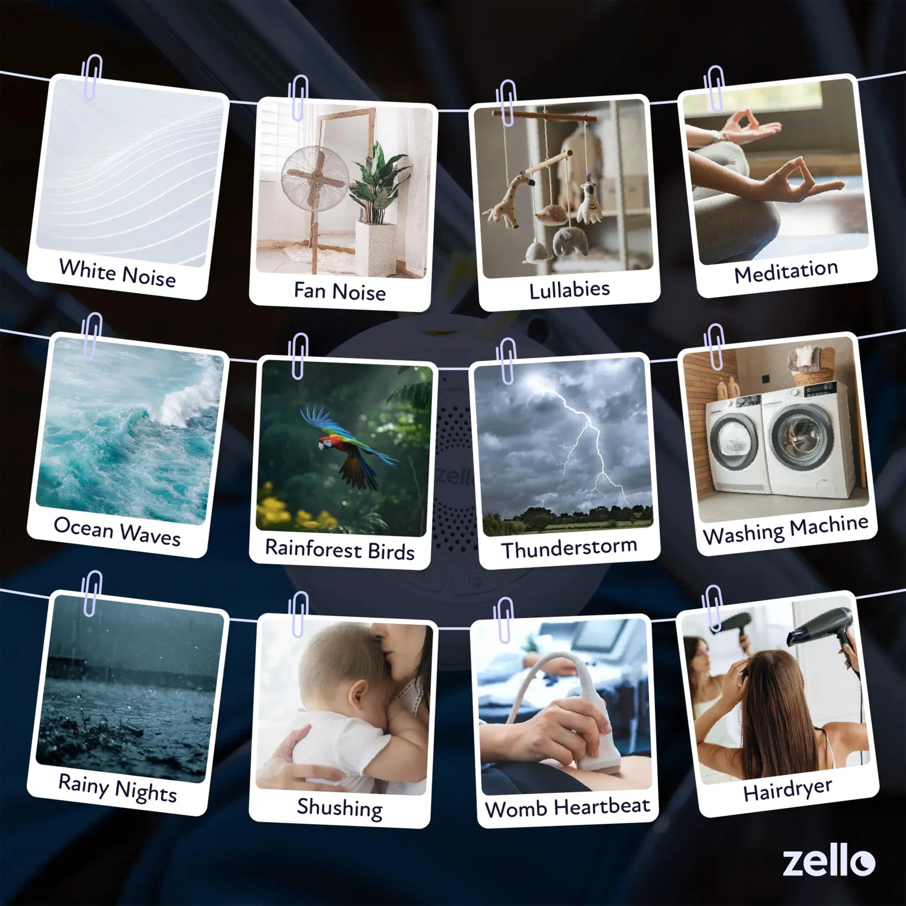 White - Zello - Portable Pro Max White Noise Machine & Night Light - 5