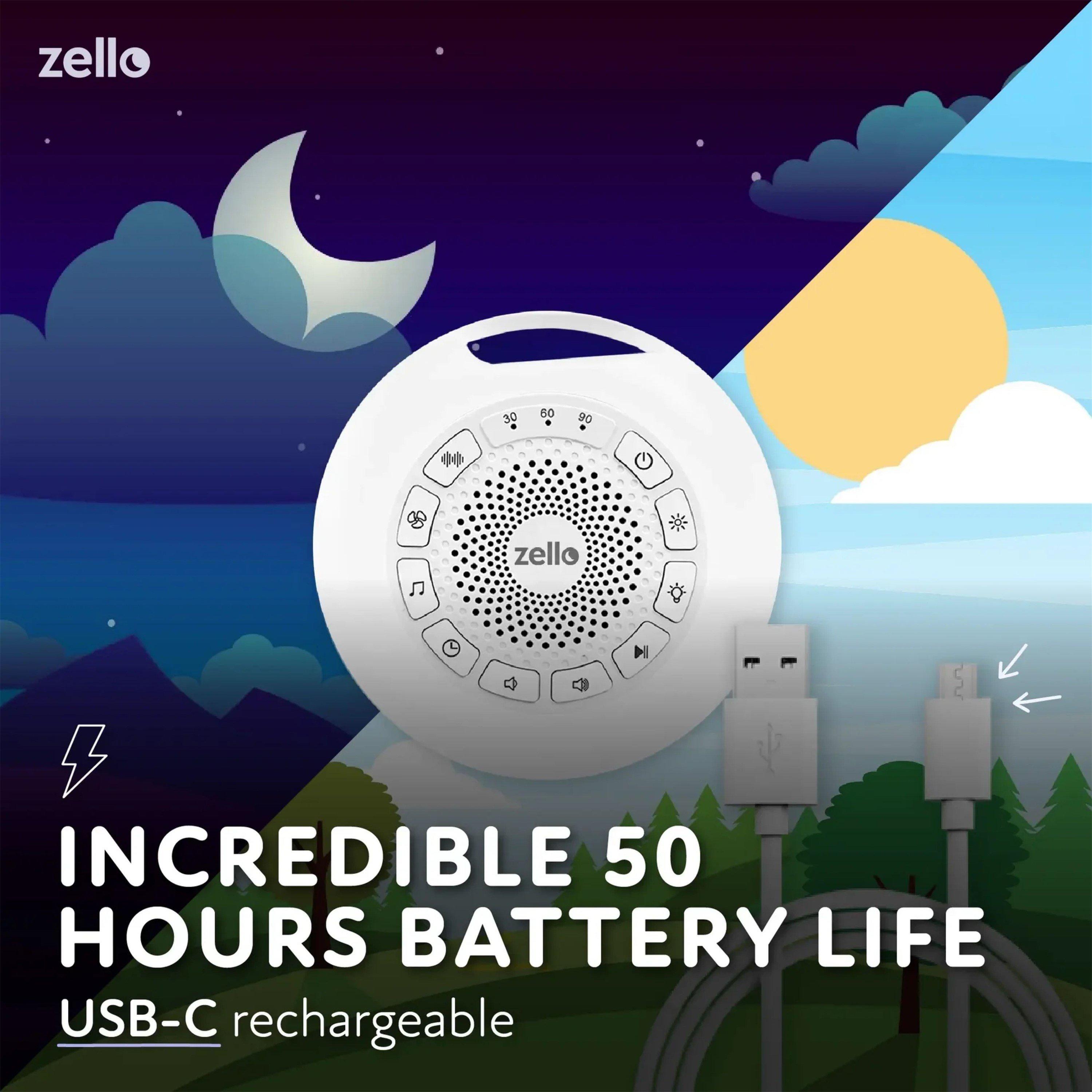 White - Zello - Portable Pro Max White Noise Machine & Night Light - 7