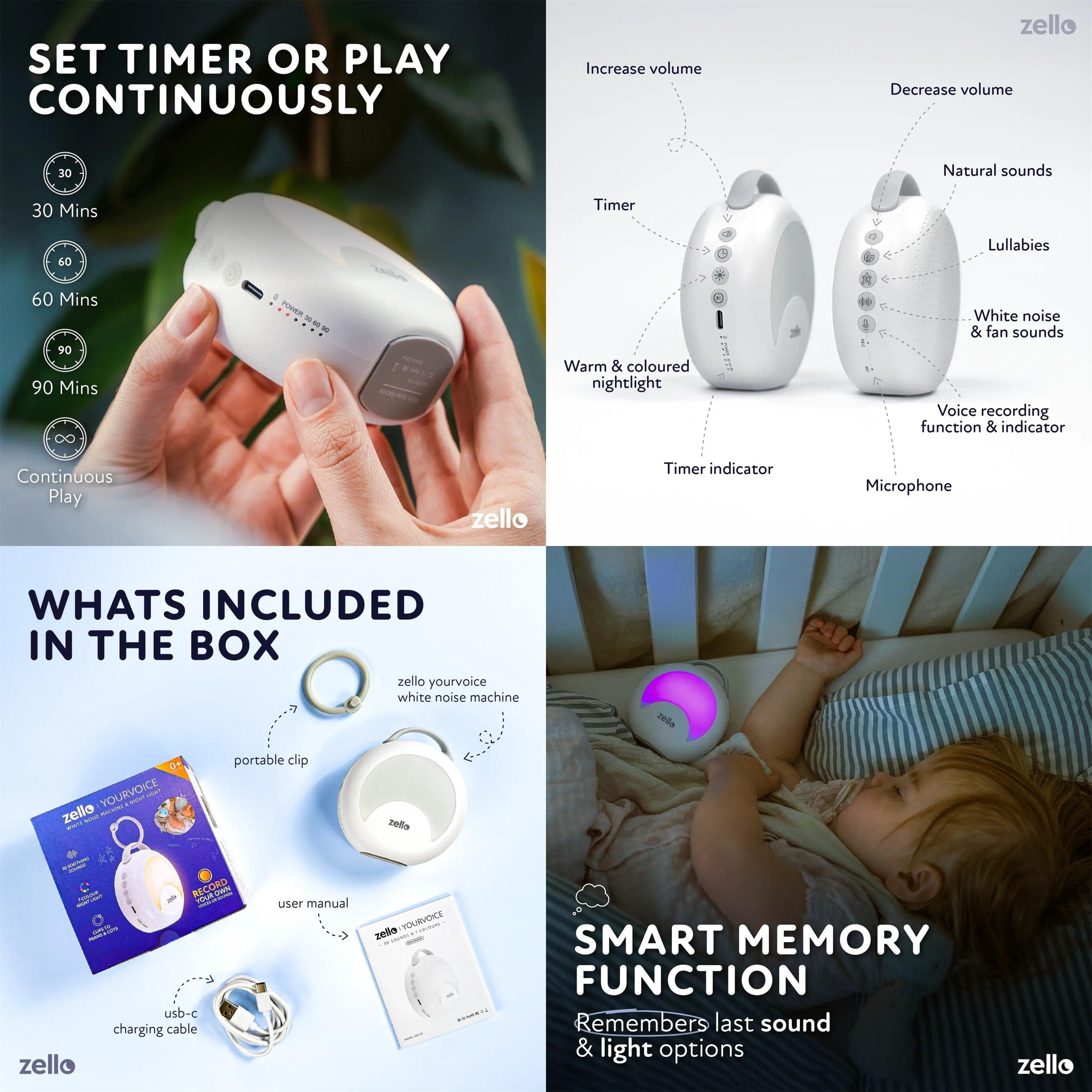 White - Zello - Zello YourVoice White Noise Machine - 6