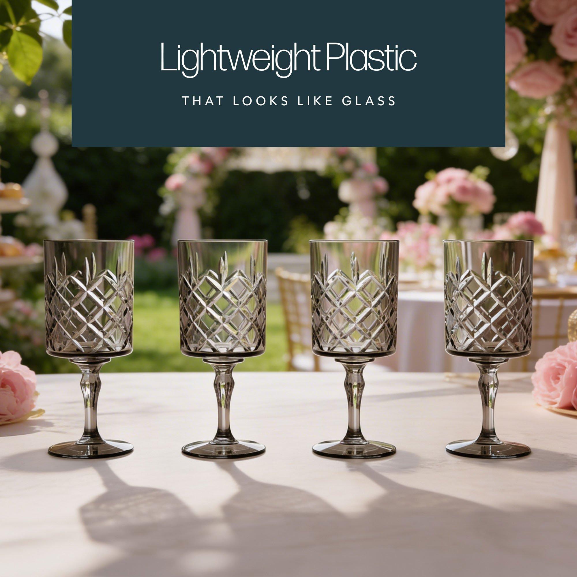 Translucent Gre - Streetwize - Pack of 4 Elegance Tinted Crystal Wine Goblets - 3
