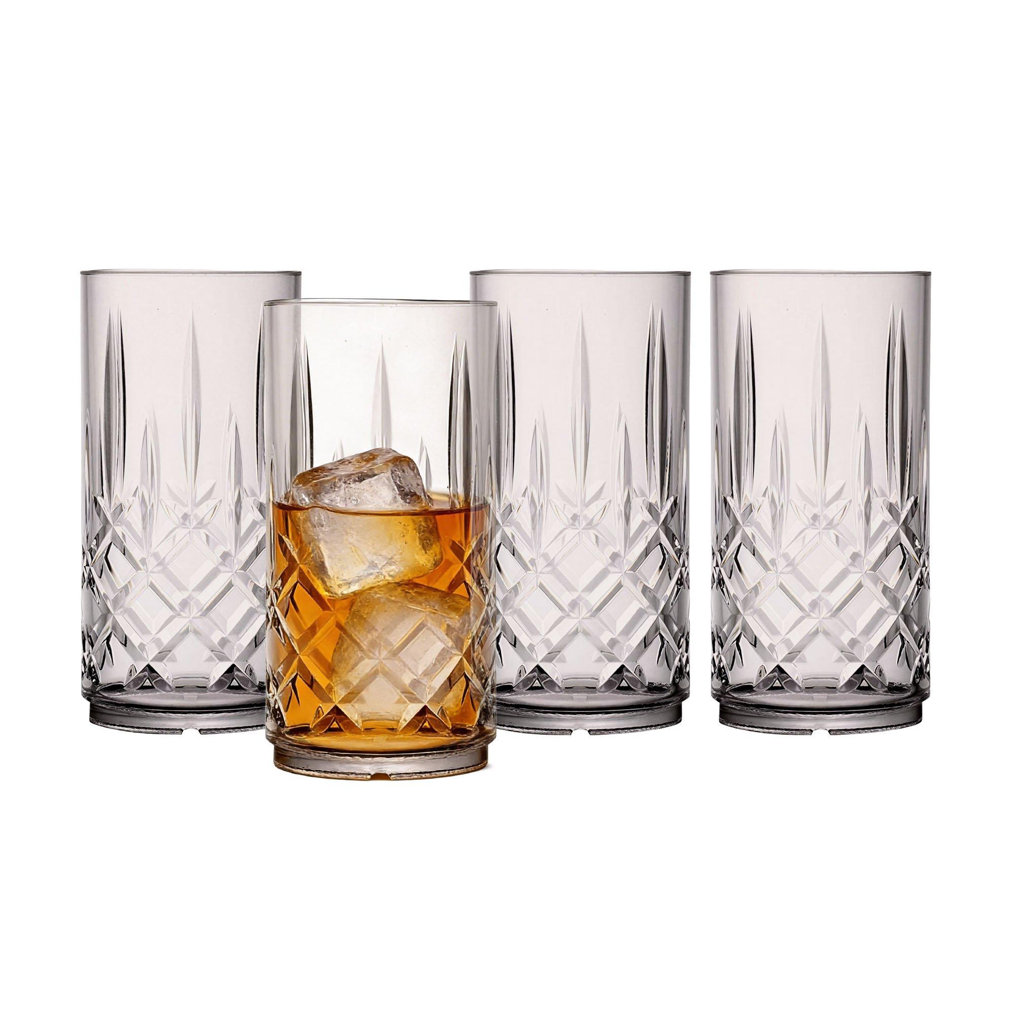 Translucent Gre - Streetwize - Pack of 4 Elegance Tinted Crystal Hi-Ball Tumbler - 1