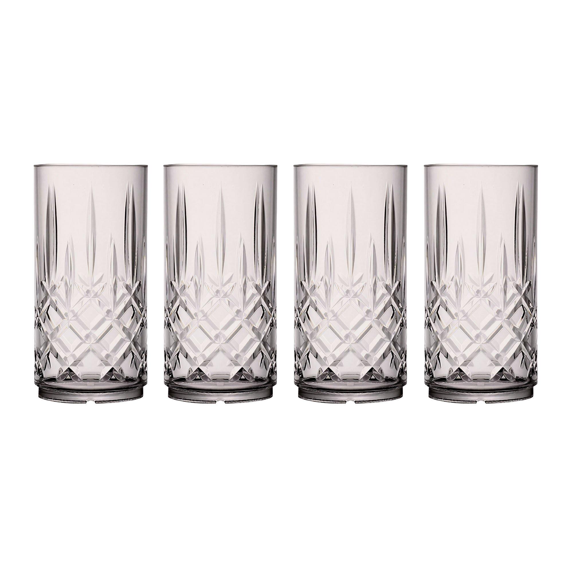 Translucent Gre - Streetwize - Pack of 4 Elegance Tinted Crystal Hi-Ball Tumbler - 8