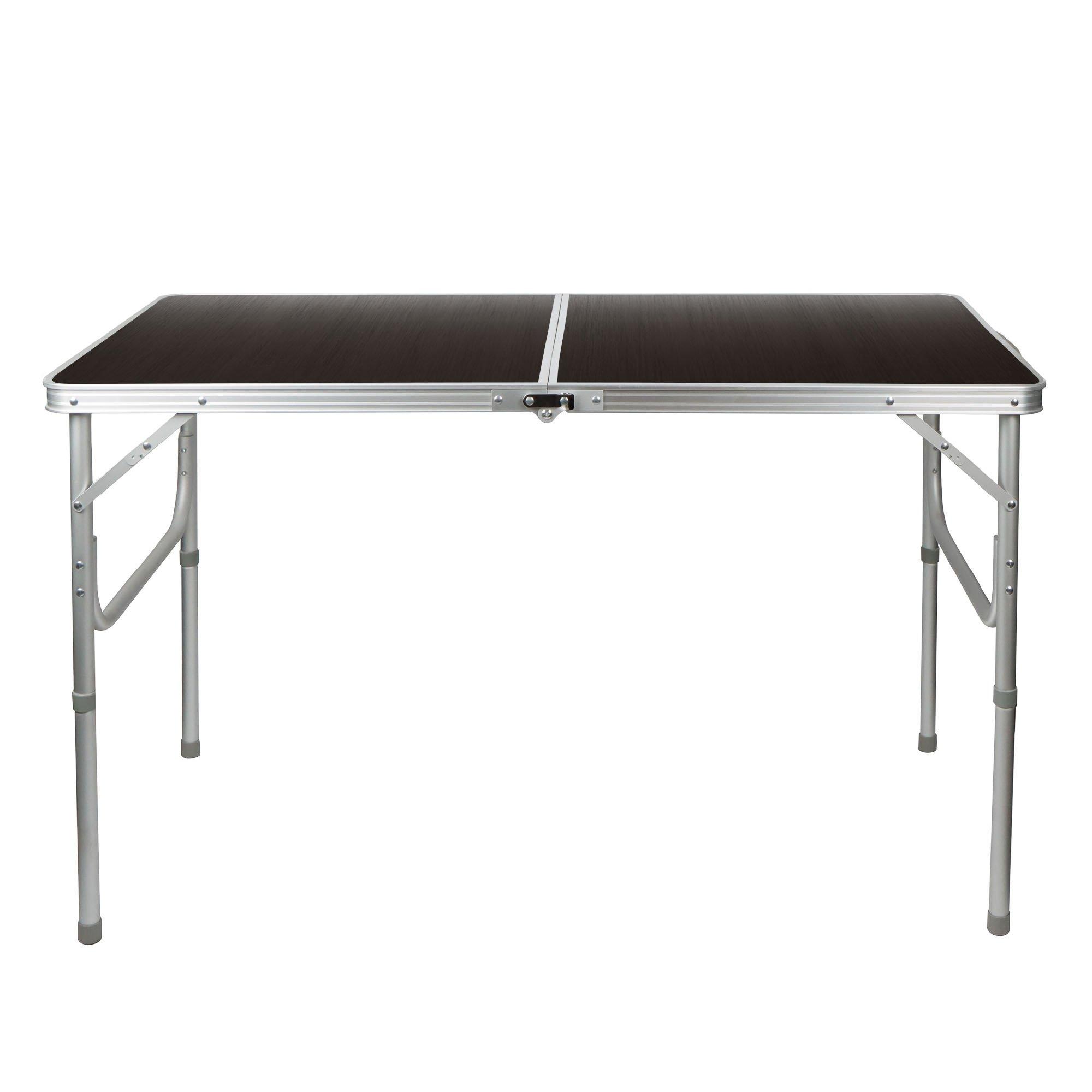 Black/Silver - Streetwize - Folding Camping Table with Adjustable Legs - 1