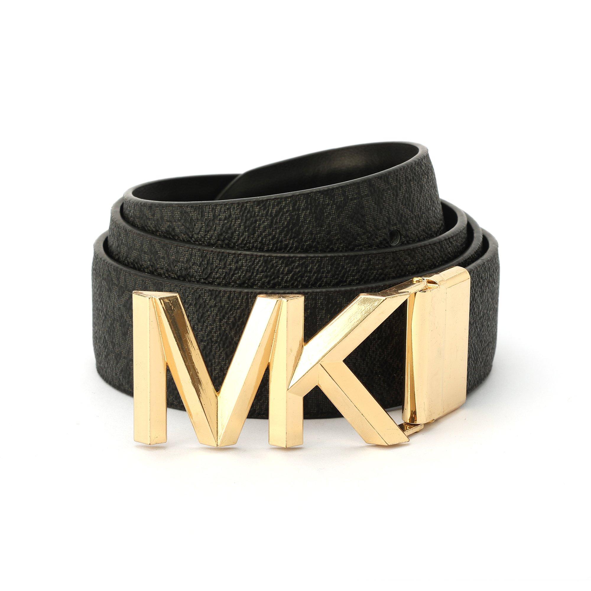 Black - MICHAEL Michael Kors - Women's Logo Reversible Leather Belt - 1