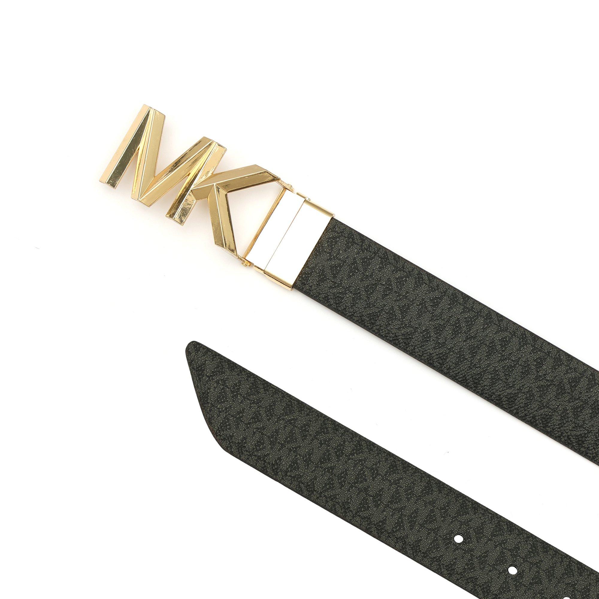 Black - MICHAEL Michael Kors - Women's Logo Reversible Leather Belt - 3