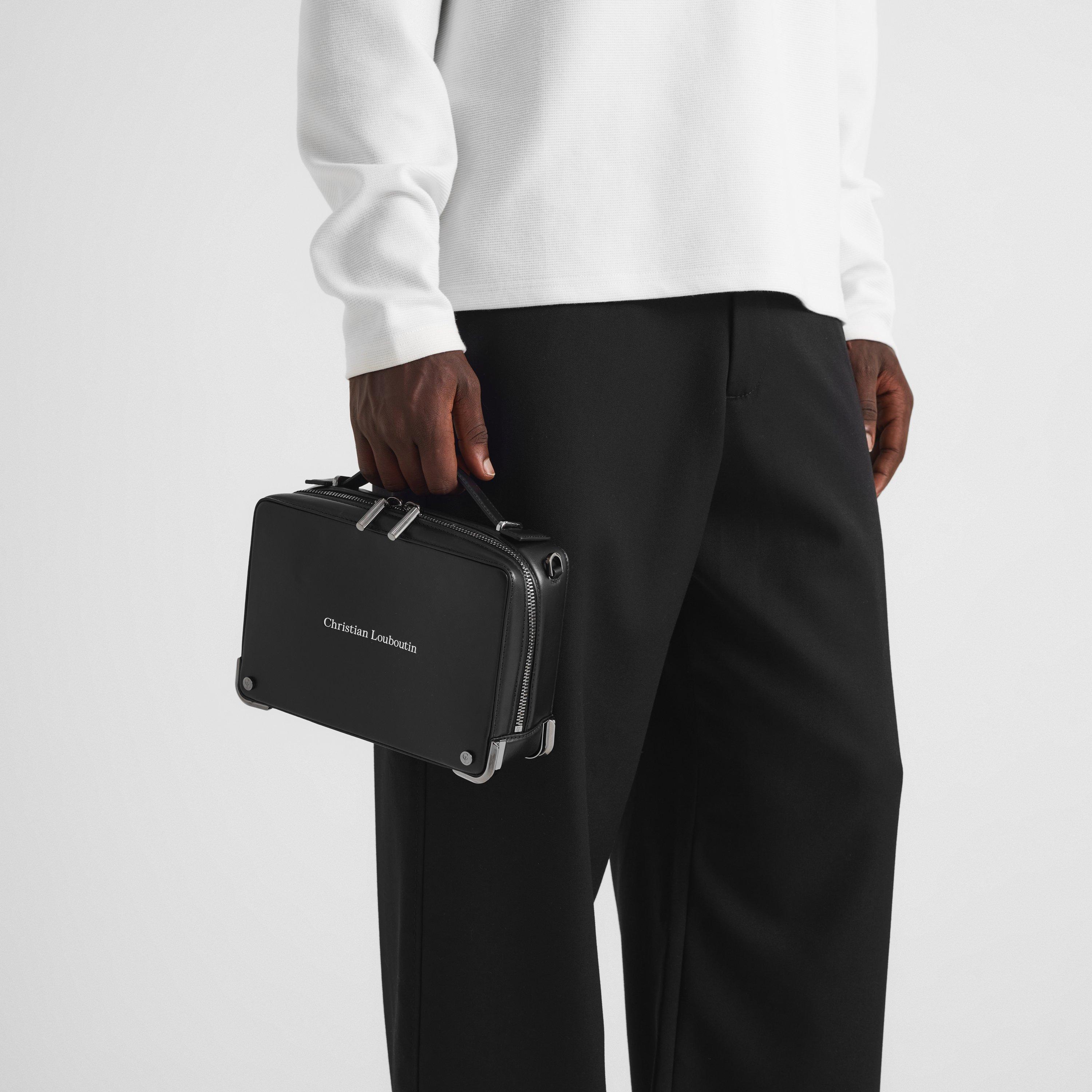 Black - Christian Louboutin - Men's Tactical Brief Case Leather Cross-Body Bag - 3