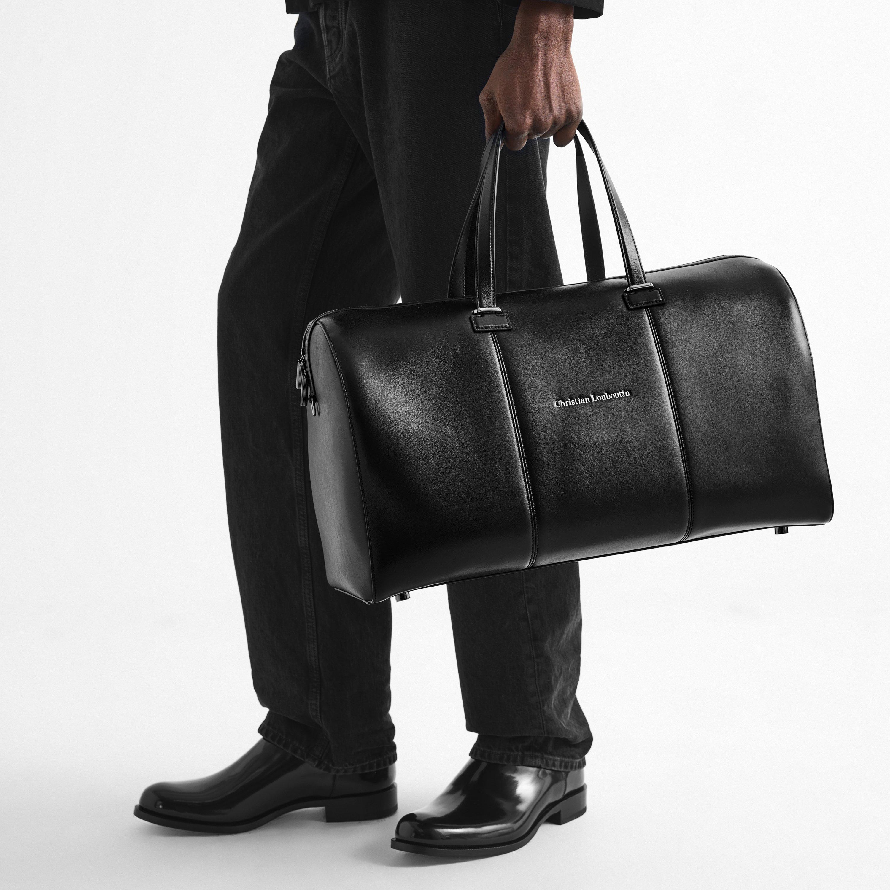 Black - Christian Louboutin - Men's Tactical Leather Barrel Bag - 3