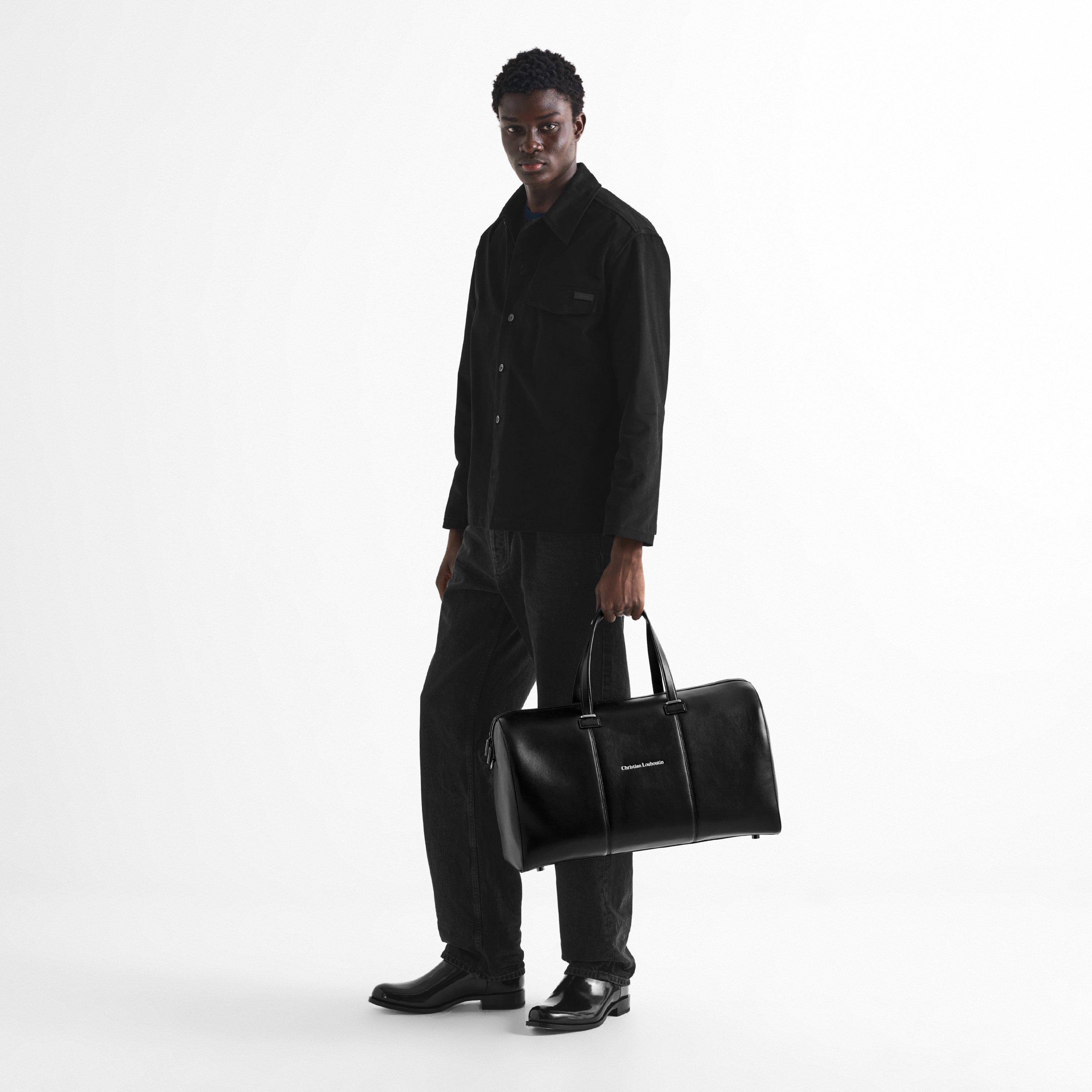 Black - Christian Louboutin - Men's Tactical Leather Barrel Bag - 4