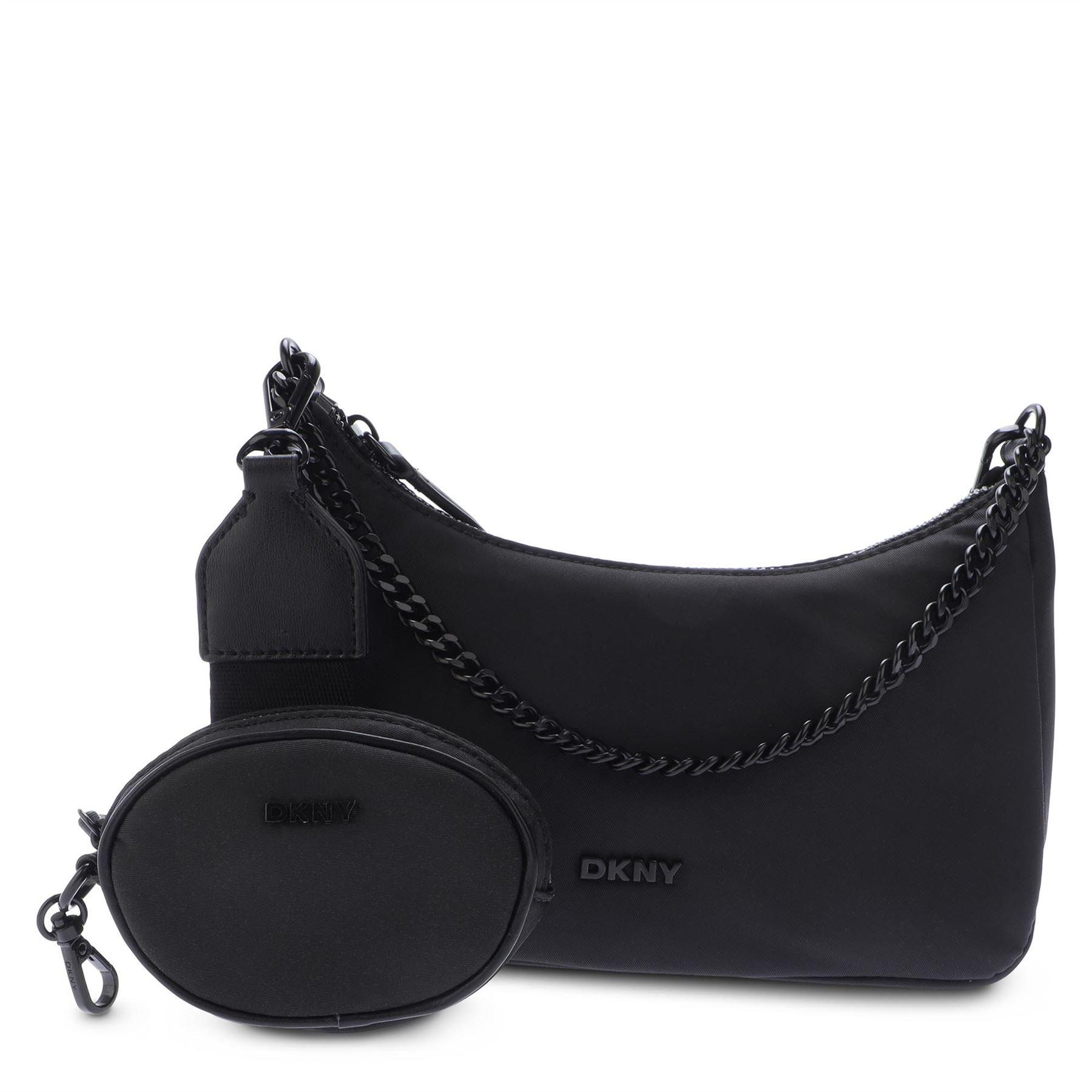 Black - DKNY - Cairo Md Pouchette Fluffy Crossbody Bag - 1