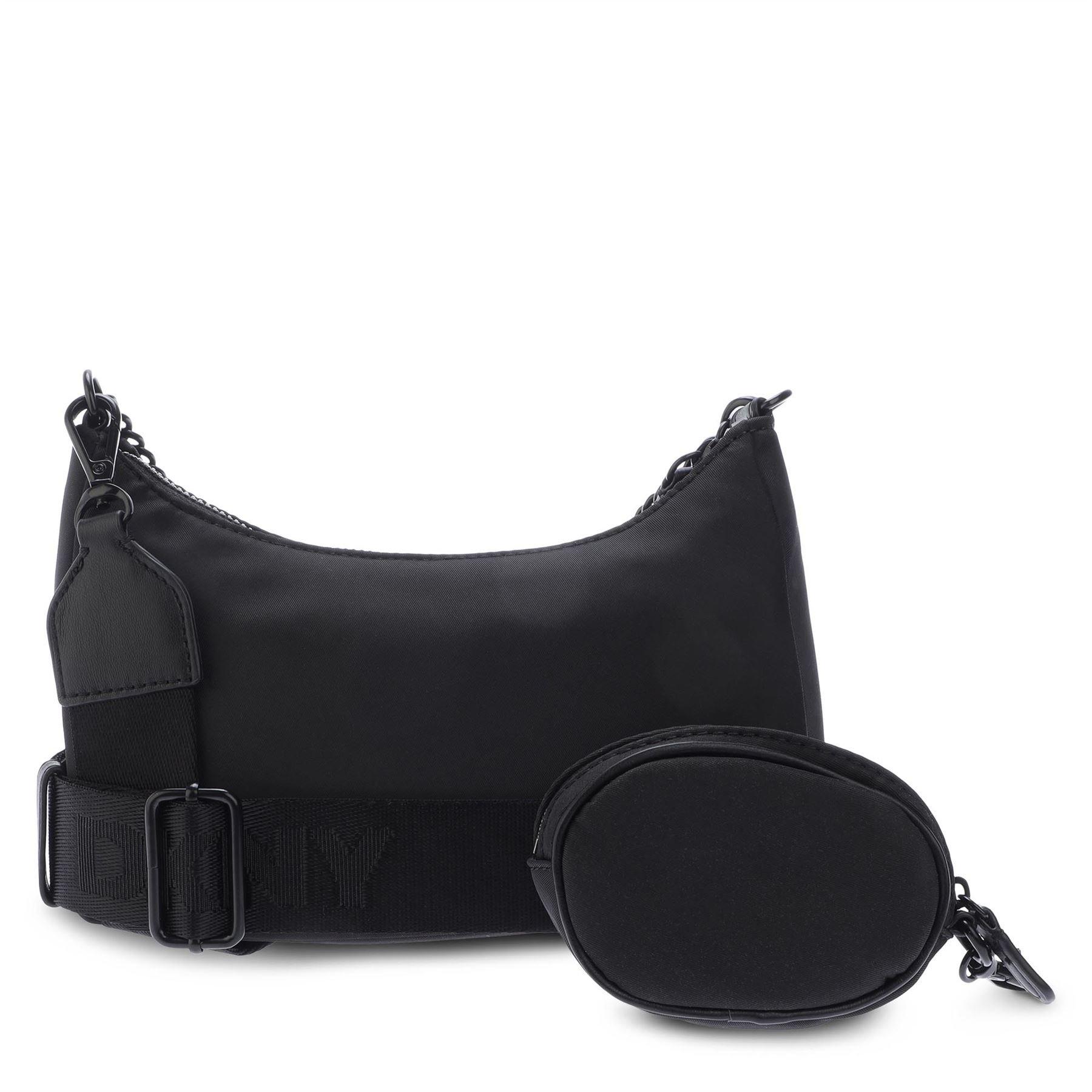 Black - DKNY - Cairo Md Pouchette Fluffy Crossbody Bag - 2